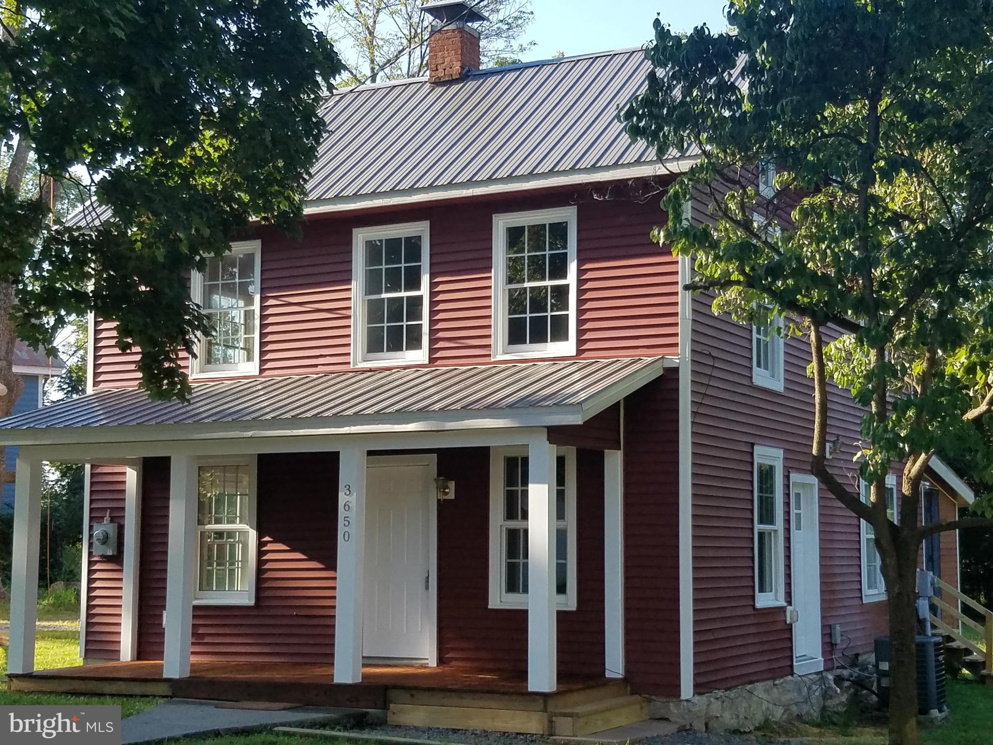 Renovated farmhouse dupl nr Shepherdstown in quaint Village.Great rental history.Frt unit is 2 stories w/3 BR,1 BA,hdw fls,new kit & HVAC. Rr unit is1 BR,1 BA,stackable w/d,ceramic BA on 1 level. Unrestricted 2.79 Ac. Plat has a second approved perc for a second accessory bldg(per Bkly Co regs).Mntn free ext.All the hard work has been done.Live in 1,rent the 2nd or use as a 2nd home w/care taker.