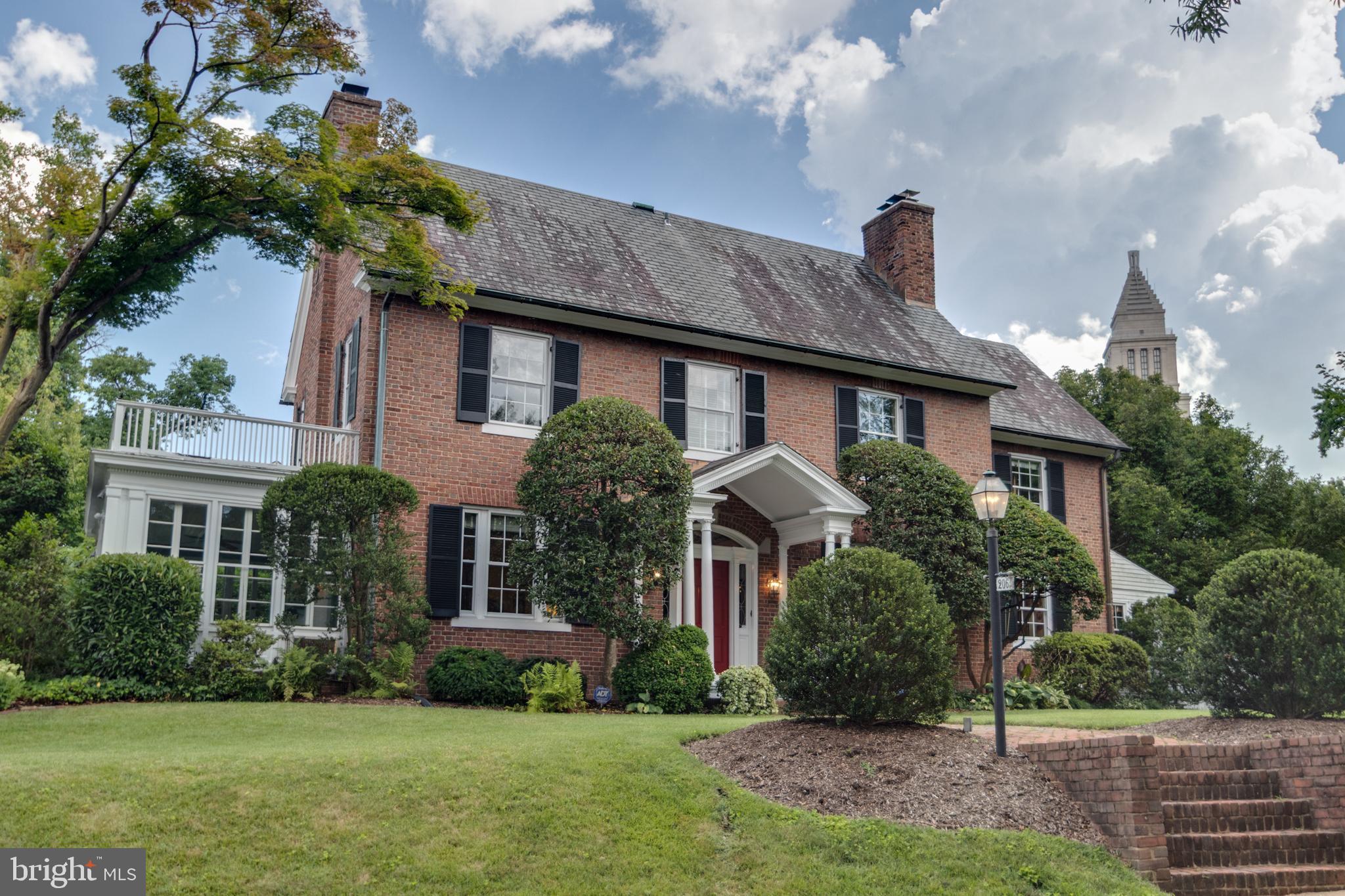 This lovely brick center hall colonial is one of the crown jewels of Rosemont! Offering superb curb appeal, this wonderful home boasts a grand 21’ x 8’ foyer, sparkling hardwood floors, front and rear staircases, a beautiful Palladian window illuminating the main staircase, fine moldings, slate roof and loads of charm!
Built in 1915, this very special home is one of Rosemont’s oldest residences. Perfect for gracious entertaining and comfortable family living, this elegant home boasts a spacious living room with a wood-burning fireplace and custom window treatments. Adjoining the living room is a cheerful sunroom with three walls of windows, a wet bar and a wonderful view of the garden. The formal dining room is one of the prettiest dining rooms in Alexandria! Two detailed corner cupboards and custom window treatments add to the elegance of the dining room. The kitchen offers stainless steel appliances, a wine cooler, desk and adjoining half bathroom. A convenient home office with loads of windows with wooden blinds completes the main level.
The upper level offers three bedrooms (one is currently being used as a library) plus two and a half baths. The third level features a fourth bedroom with an adjoining room that could serve as an additional bonus bedroom or playroom. Don’t miss the four charming quarter-room windows on the third floor. The attic is accessible from the third level. The full unfinished lower level offers abundant storage plus a wine cellar.
Enjoy the mature gardens with roses, azaleas, hosta, day lilies, boxwood and flagstone patio.
Just an easy stroll to the King Street Metro and Old Town’s finest shops and restaurants.
Improvements: Gas boiler (November 2024); hot water heater (November 2024); chimney repointed (2024); slate roof was inspected and flashing was replaced, as necessary (2023); chimney repointed (2023).