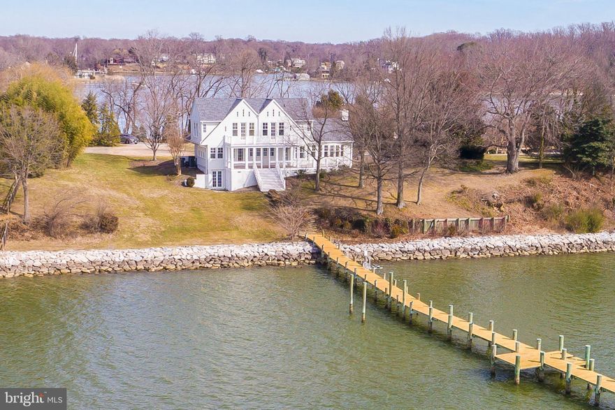 One of the finest Annapolis waterfront locations! Stunning 1.22 acre site on private Melvin Point with magnificent panoramic views of the South River and  322 feet of water frontage, extensive rip-wrap. in-ground swimming pool, and hot tub that overlooks the river. Enjoy the water from the private 110  pier.Rare opportunity to complete renovation on prestigious street.   House, pool &  property sold "As Is". Private Road* Do not drive by without an appointment. Appraiser: Call Listing agent for specifics.