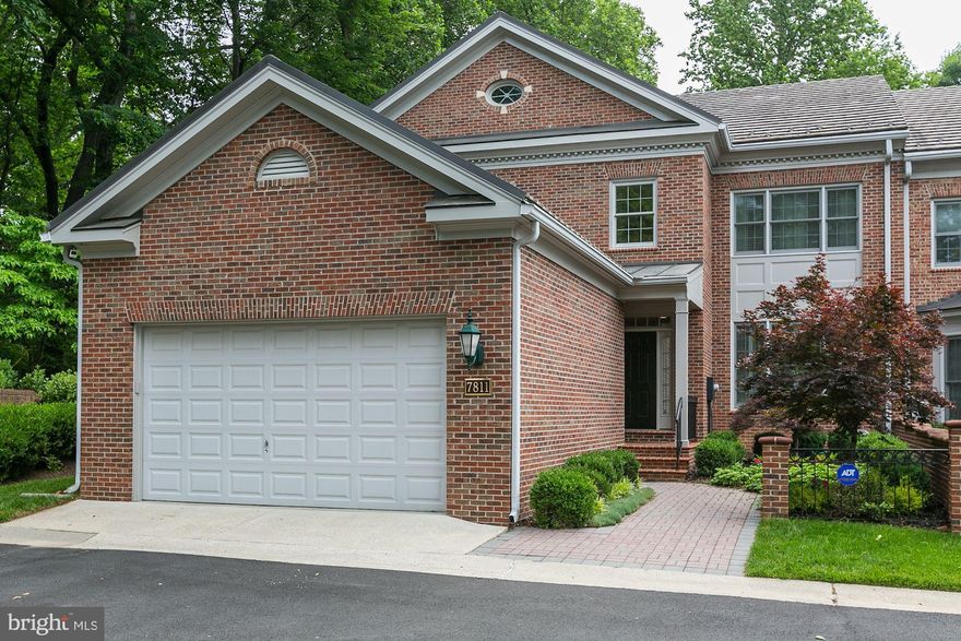 Premier River Falls TH backing to stunning, dedicated, private green space/woods.  The best in low maintenance living! High 9' ceilings, open flr plan w/exceptional room sizes. No need to give away your furniture when downsizing! Gorgeous, all neutral condition, move-in ready! Gourmet Chef's Kitchen w/quartz counters, gas cooking, beautiful breakfast nook open to FR, French door to deck and wide Gtwn style patio.  High upgrade wiring for IT.  Easy access to Clara Barton Pkwy, I-495.  Whitman!!  Act fast!