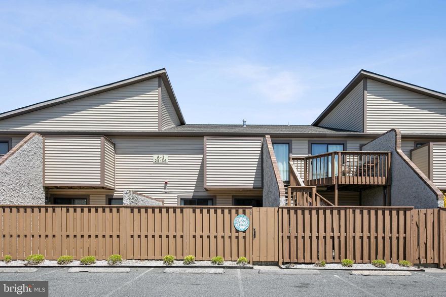 This spacious Condo sits on 120th street within walking distance of the famous crab cake factory. Unit features 2 bedrooms that sleep 5. The Master Bedroom boasts a queen size bed with a slider opening to the patio. Guest room includes a bunk bed with a full on the bottom and twin on the top with an attached on suite bathroom. Unit offers 2 full bathrooms with a soaker tub. Kitchen and dining area offers seating for 5 along with all needed kitchen items. A washer and dryer are located in the unit and are available for use the entire stay. Linens and towels are not provided. 3 flat screen TVs and WIFI are provided in the unit. A spacious private patio and deck area is located outside of the unit allowing enjoyment of the beautiful Ocean City weather. The patio fence is able to be locked for additional security of beach items. Condo Complex has access to an outside and indoor pool along with tennis courts.