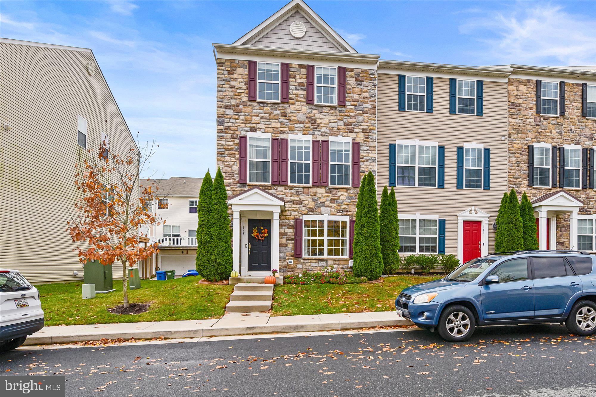 End of group townhome just listed in the Charlestown Crossing community! This extremely well maintained home consists of 3 bedrooms, 3 full bathrooms, 1 half bathroom and a 2 car rear entry garage. The lower level features a possible 4th bedroom or office with French doors, a full bathroom, and laundry hookup/mudroom area. The main level offers an open floor plan with a spacious living room, half bathroom, large eat-in kitchen with ceramic tile, and sliding glass doors leading to the deck, perfect for entertaining. The upper level features 3 bedrooms and 2 full bathrooms including a large primary bedroom with vaulted ceilings, a huge en suite bathroom, and washer and dryer directly in the primary bedroom closet for convenience. You do not want to miss out on this wonderful townhome!