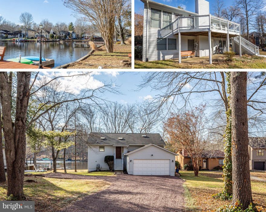 How does Lake of the Woods waterfront living with totally seamless access to the community’s back gate sound? This special lifestyle awaits at the lakeside and lake view-loaded 108 Harrison Circle.  The residence is open and quite spacious including four bedrooms, 2.5 baths and nearly 2,700 square feet of living space. It sits just east of Lake of the Woods’ back gate making for such ease of accessing your home, the broader region and all of the wonderful amenities within the community. Speaking of amenities, Lake of the Woods is totally loaded, including an award-winning 18-hole golf course, pickleball and tennis courts (including some pickleball courts right by the back gate area!), campground, clubhouse, community center, equestrian space, fitness center, lakes, marinas, pools and more. Zooming in on the acreage, the front yard has a gravel driveway (recently replenished) and tons of parking space. Out back, lake views and stellar fishing (bass and catfish aplenty!). Additional highlights include trees that are primed for a hammock, a dock with a bench, and an expansive deck with a swing under it. There is plenty of green grass space for entertaining and yard games, too. As for the beautiful home itself and heading in its front door, you’re greeted with an open floor plan on the main level. It’s undeniable anchor is the kitchen and great room area which effortlessly blend. The kitchen includes a 6-person island/bar, granite countertops, stainless steel appliances and wooden cabinets. The great room includes vaulted ceilings, a gas fireplace, mounted TV and door access (with a magic screen!) to the back deck. The main level primary suite has a huge walk-in closet, skylights and ensuite bath complete with a jacuzzi tub, rain shower and vast vanity. The bathroom and kitchen were remodeled in 2018! The lower level includes three spacious bedrooms with tile flooring, a central large recreation room and storage/laundry area. The laundry space includes a utility sink and brand-new washer. Rounding out the level is under-stairs storage, a full bath (tub/shower combo with updated tiling) and a walkout exit. The hot water heater and HVAC system were updated circa 2017. The seller has prepared the home with fresh paint in areas, the exterior has been power washed, the driveway was just redone, the landscaping has been professionally done and the rear deck has been repainted. From the homesite, the Wilderness Battlefield entrance is less than five minutes southeast and grocery, shopping and dining options await along Route 3 within ten minutes. With this location, Orange, Culpeper and Fredericksburg are all within 30 minutes. Of so many features, “being on the quiet end of the lake, the incredible views and serenity” are the highlights for the current owner. What will capture your heart and imagination at 108 Harrison Circle?
