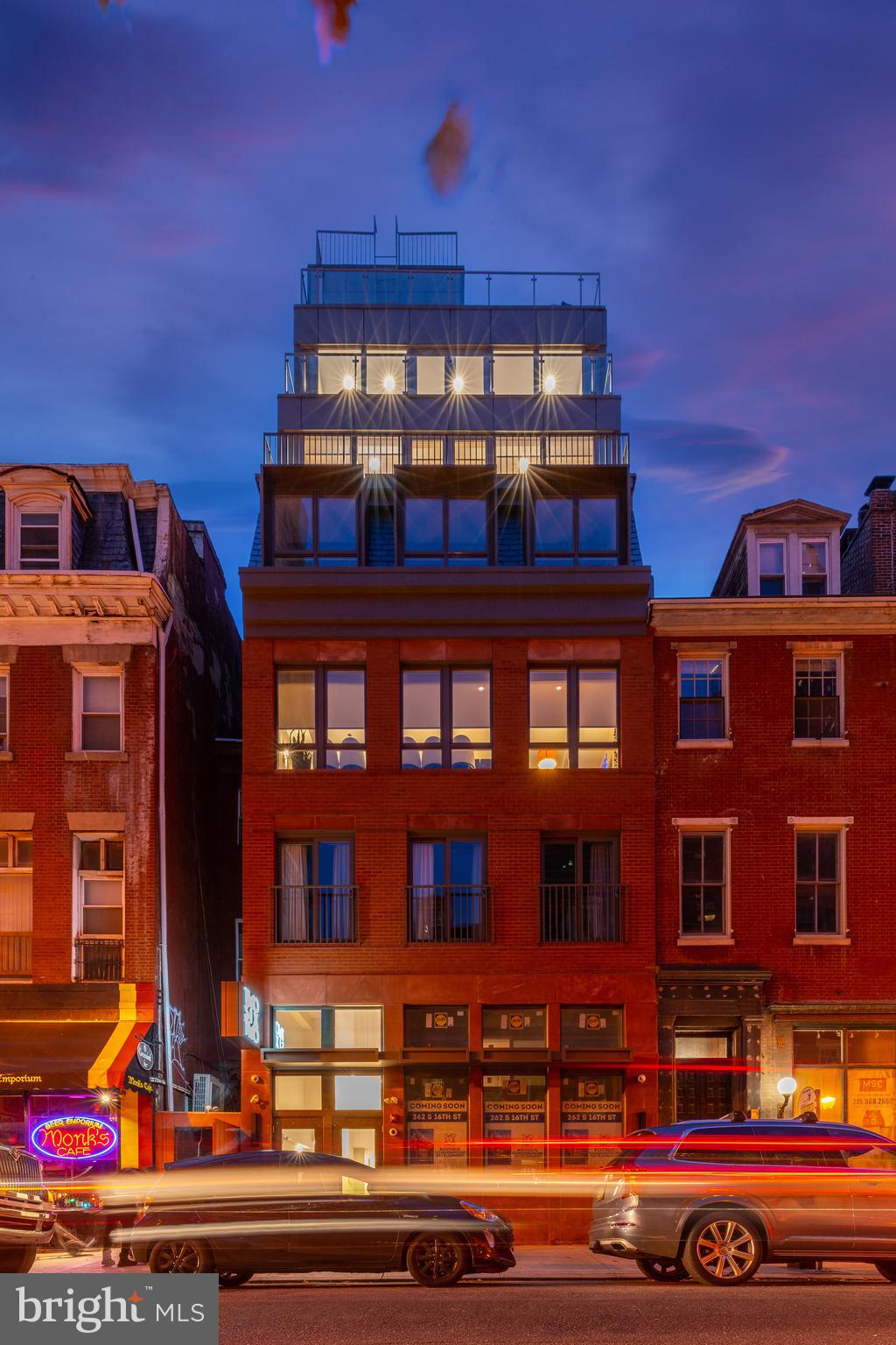 The Last and Final Home can be yours at Rittenhouse Square's nicest boutique condo building - TwoSixTwo. Brought to you by Hightop Development, TwoSixTwo, located at Spruce and 16th Streets, is ideally situated in the highly sought after Rittenhouse neighborhood, overflowing with convenient amenities and opulent features. Unit 6 at TwoSixTwo is a gorgeous 3 bedroom, 2 bathroom residence spanning the entire 6th floor of the building and includes private outdoor space. At first glance from the street, you will notice TwoSixTwo's beautifully designed brick facade aligns perfectly with the cornice edges of the historic buildings that fill the block. Don't let this fool you, as everything about this building is modernized to today's exacting standards. Once you pass through the secure entrance to your private elevator, you are chauffeured to your home. The elevator opens directly into your welcoming foyer with a massive Picture Window overlooking the city skyline. The east wing of the home's first level is open and airy featuring a stunning kitchen with loads of cabinetry and counter space, large dining room, and spacious living area. An abundance of natural sunlight beams through the sliding glass doors, that opens to the full-length terrace. The gleaming chef's kitchen is designed to be the heart of the home with the highest standards in craftsmanship and convenience. Custom cabinetry, designer appliances, and a grand center island with waterfall quartz counters, that easily accommodate 4 chairs, are just a few of the kitchen's designer features. The west wing of this home features 2 secondary bedrooms with incredible light and custom fit out closets as well as a large bathroom with luxurious Porcenalosa tile . The large Owner's suite bedroom is perfectly set up with an incredible bathroom with a free-standing soaking tub, rainfall shower head, double vanity and heated floors. As with the other units in the building, a dazzling light well pierces the middle of each level, adding illumination to the home from its center. This home also offers direct access to the building's common roof deck, offering breathtaking panoramic views of the city. The long list of building amenities includes package concierge, cold storage, large temperature controlled on-site storage, and smart home technology. Although no car is needed with such easy access to everything, the Seller will be including 1-year prepaid PARKING at a location of your choice. Most importantly, these homes have the FULL 10-YEAR TAX ABATEMENT and LOW CONDO FEES! This location can't be beaten with tons of restaurants, shopping, and Rittenhouse Square park just steps away. Famous nearby landmarks and eateries include the Kimmel Center, Pennsylvania Academy of the Fine Arts, Lacroix Restaurant at The Rittenhouse, Parc, Devon, and Alma De Cuba. There's easy access to surrounding neighborhoods and major roadways via Broad Street, Market Street, and public transportation. Opportunities to own a luxury, new construction home, in a boutique condo building located in Rittenhouse Square don't come often! Contact us today for in-person and virtual touring options!! *All square footage numbers are approximate and include outdoor space. Square footage & real estate taxes should be verified by the buyer.*
