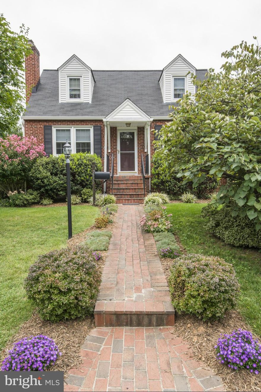 NEW LISTING! Wonderful. solid brick 2BR/1BA 'up' Cape Cod on quiet, tree lined street. Spacious LR w gas firepl, generous DR, nicely renovated kitchen w screened porch access! Main lvl BR+1/2 BA too. Features: hardwood floors, newer roof&windows, detached gar on level lot w fenced rear yard & abundant garden. Nearby to Metro, conveniences, OFFERS IF ANY TUES 9/16 @2PM . OPEN SUN 9/14, 1-4PM!