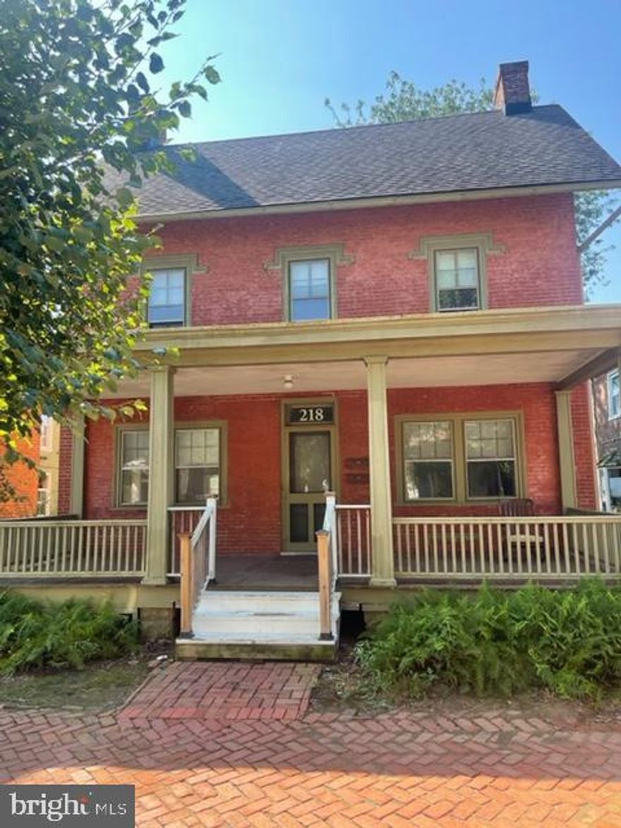 Property is vacant all brick single with 2 apartments in prime location of the Borough. Nice yard with a detached 2 car garage. Covered front porch, common entry for both apartments. First floor apartment features 1-bedroom, full bath, living room, dining room, kitchen, back door leads to rear yard and off-street parking. Second floor apartment 1 bedroom, there are 2 additional rooms on the third floor that have electric but no heat possible extra living space. Full bath, eat in kitchen and living room. Back staircase allows you to exit to the rear of the property in addition to the main entrance on the first floor. Majority of living space offers hardwood floors. Separate electric and hot water heaters. Hot air heat oil fired heat with one heating system for both apartments. Not a student rental.