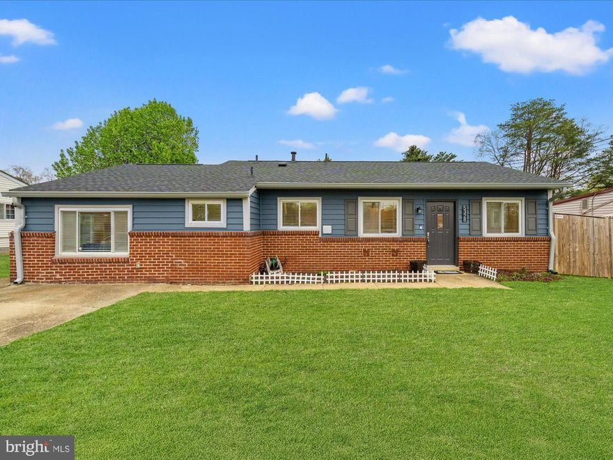 This recently renovated 3-bedroom, 2-bathroom home offers a perfect blend of comfort and style, featuring versatile living spaces ideal for family gatherings or entertaining guests. The home had new siding installed in 2021, new tankless water heater in 2023,  new insulation in attic in 2021 for added energy efficiency and the entire home has been freshly painted with a neutral palette, allowing for easy personalization and immediate move-in readiness. The expansive kitchen features modern finishes and stainless steel appliances, plus ample cabinets and counter space for all of your cooking needs. Just off the kitchen is a walk-in pantry for additional storage and convenience. Each of the generously sized bedrooms provides a peaceful retreat, while the two bathrooms are tastefully updated with sleek, contemporary touches. Outside is a private, fenced-in backyard—an entertainer's dream! Whether hosting a barbecue, enjoying outdoor games, or simply relaxing, the large outdoor space offers endless possibilities. 

This location is also conveniently located near major routes including I-495, Suitland Parkway, Pennsylvania Ave, and Branch Ave, providing for an easy commute into Washington, D.C., Northern Virginia, Joint Base Andrews and JBAB and throughout Maryland. The Branch Ave Metro station (green line) is just 1 mile away for additional access. Don't miss the opportunity to make this move-in ready, beautifully updated home your own—perfectly positioned for both comfort and convenience in a prime location! Photos have been digitally enhanced.