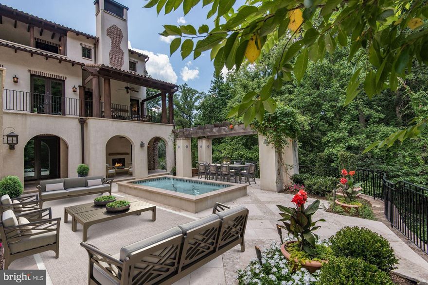 JUST LISTED! Stunning new Mediterranean-style villa on unique lot bordering lush parkland offering serene privacy & green views. Ultimate indoor-outdoor entertaining floor plan 7,050 SF interior 5BR,4.55BA, Sub-Zero/Wolf Kitchen,Wine Cellar, 3 FP, added outdoor living w/ a dozen+ doors opening to L-shaped rear terrace, lower loggia, huge patio w/ fountain. Comfortable, warm, chic luxury. MUST SEE!