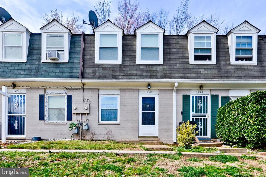 Back on market...  REDUCED!!!   10% down conventional or cash....   NO FHA or VA....  BRIGHT and BEAUTIFUL.... are the words for this 2 level brick condo with 2 sizeable bedrooms.  It has been remodeled  with new cabinets, floors and new AC unit.  Lots of new paint.  Windows 2 years old.  Hot water heater 2 yrs old.  It is move in ready for the 1st time buyer or investor.   It is near transportation, the Commander's Stadium,  the Sport and Learing Center Complex rec center with health, education and entertainment activities.  It is also convenient to the Woodmore Shopping Center with many eateries and many choices of  resturants.  No FHA or VA..  Only Cash, Conventional.   COME ONE....COME ALL!!!!  Hurry!!!....before it is gone.