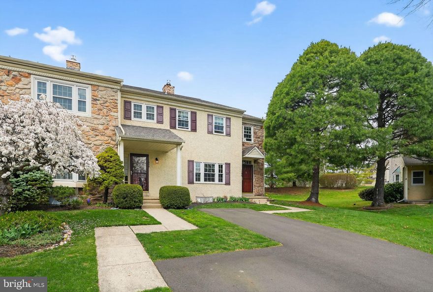 Pride of ownership is evident at every turn in this beautifully maintained townhouse, ideally situated in the highly sought-after Dublin Meadows community. From the moment you arrive, the home’s charming covered front entry creates a warm and welcoming first impression, inviting you inside to a thoughtfully designed interior that perfectly balances comfort, style, and functionality. Step into the inviting foyer, where ceramic tile flooring, a convenient coat closet, and a well-positioned powder room provide both practicality and ease for everyday living and entertaining. The main level unfolds into a bright and airy living room, highlighted by a sun-filled bay window, recessed lighting, and plush carpeting—creating a comfortable space to relax or gather with guests. Flowing seamlessly from the living room, the dining area offers an elegant setting for both casual meals and special occasions, featuring rich hardwood flooring, custom built-in shelving, and chandelier. The heart of the home is the well-appointed eat-in kitchen, designed with both the home chef and entertainer in mind. This space boasts hardwood floors, newer quartz countertops, and ceramic tile backsplash, under-cabinet lighting, and an undermount sink. A double electric wall oven and 4-burner gas cooktop provide excellent cooking capabilities, while a pantry ensures ample storage. Whether preparing everyday meals or hosting gatherings, this kitchen offers both beauty and efficiency. Just beyond, the family room serves as a cozy yet spacious retreat, complete with hardwood flooring and a gas fireplace that creates a warm ambiance during cooler months. Sliding glass doors open to a generously sized, maintenance-free composite deck—perfect for outdoor dining, morning coffee, or simply enjoying the peaceful backyard setting. The deck overlooks a well-kept yard area and includes access to a convenient storage shed, enhancing both usability and organization. Upstairs, the primary suite provides a private and relaxing escape. This spacious bedroom features recessed lighting, ceiling fan, and walk-in closet, while the en-suite bath is thoughtfully designed with ceramic tile flooring, a double vanity, stall shower, linen closet cabinetry, and two built-in hampers—offering both comfort and smart storage solutions. Two additional bedrooms are generously sized and feature recessed lighting, ample closet space, and ceiling fans, making them ideal for family, guests, or a home office. The hall bathroom is well-appointed with ceramic tile flooring, a tiled tub/shower combination, and linen closet. Adding to the home’s convenience, the second-floor laundry area is centrally located and includes a storage shelf, making everyday chores simple and efficient. The fully finished basement significantly expands the home’s living space, offering over 700 additional square feet. This versatile area is perfect for entertaining, recreation, or relaxation, complete with a wet bar, bar refrigerator, recessed lighting, and a large storage area to keep everything neatly organized. Notable upgrades include a new roof installed in September 2025 and a new hot water heater in 2023, providing peace of mind and long-term value. Ideally located, this home offers easy access to major commuting routes and Ambler and Fort Washington train stations. Enjoy nearby outdoor recreation at Mondauk Common Park and Aidenn Lair Park, as well as convenient shopping and dining at the Promenade Shops and Willow Grove Mall. A short drive brings you to the vibrant, revitalized downtown Ambler, known for its charming boutiques, diverse restaurants, and local theater. All of this is complemented by the highly acclaimed Upper Dublin School District, making this home an exceptional opportunity to enjoy both comfort and convenience in a prime location. Truly, this is a place to call “Home Sweet Home.”