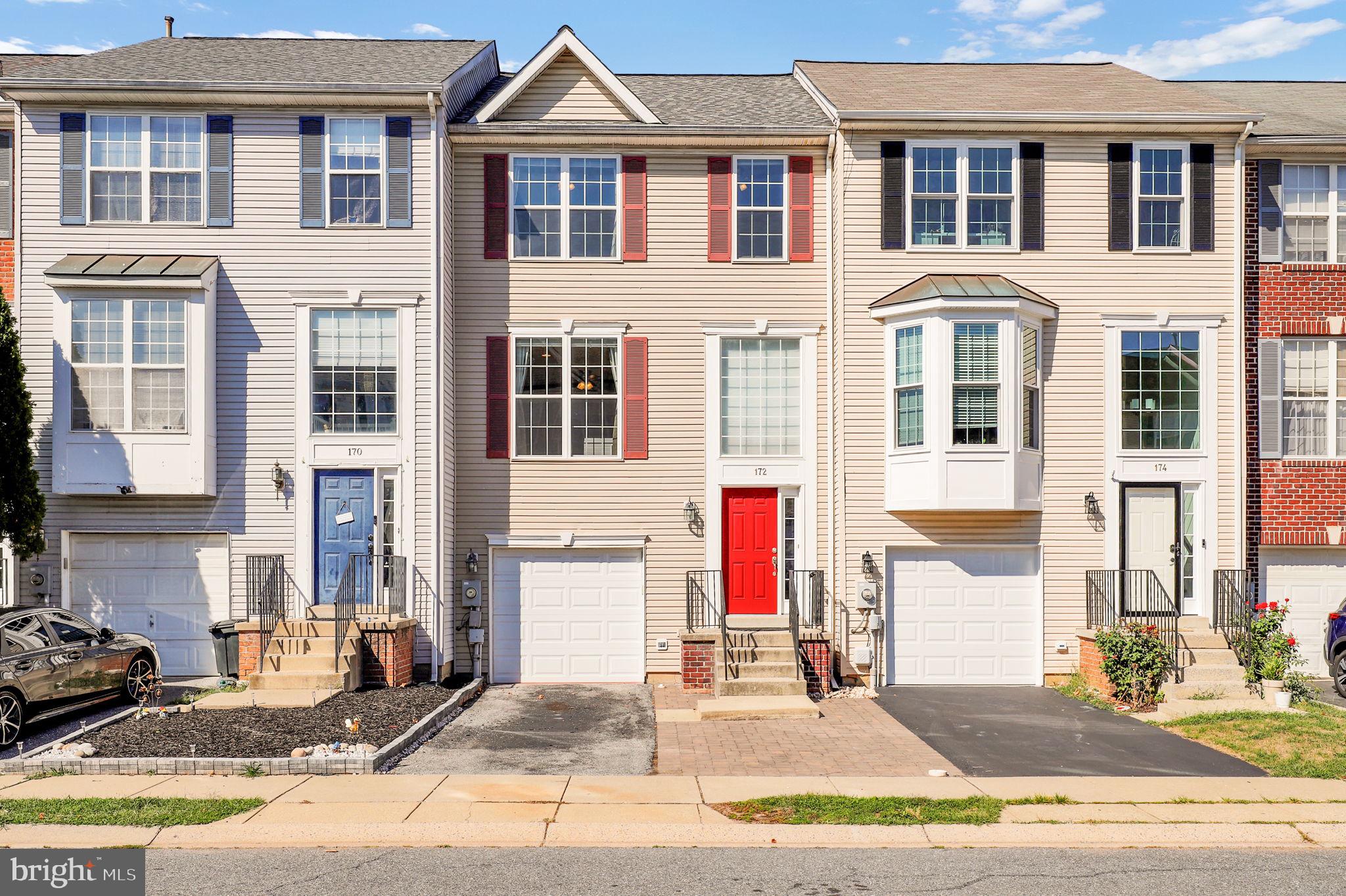 Beautifully updated 3BR/2.5BA garage townhome! Professionally painted and refreshed in 2018 with new windows, flooring, kitchen appliances, and deck. Major updates include a new HVAC (2019), roof (2020), and water heater (2025). Enjoy a spacious new deck overlooking a super large lot.  Safety features include a fire sprinkler system and new CO/smoke detectors. Fantastic location with easy access to Rt. 15, Park & Ride, and Frederick Community College. Walkable neighborhood with pool, playground, and nearby shops, dining, and services. Convenient to Fort Detrick and local business parks.