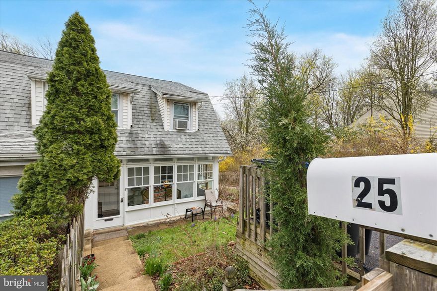 Charming twin, cottage-style home rehabbed (2002-2004) in a serene location bordering the Airdrie Forest preserve West! Enclosed front porch and open living areas on the first floor with three bedrooms and a full bathroom upstairs. All rooms, the lovely private yard and deck have forest views. Plus, the Woodbine Recreational Park and playground where neighbors meet is across the street.  Reserved, paved parking is directly in front of the home. It's a short walk to the SEPTA Regional Rail/AMTRAK station and Lancaster Ave. It's currently tenant-occupied. Make this right-sized home your!