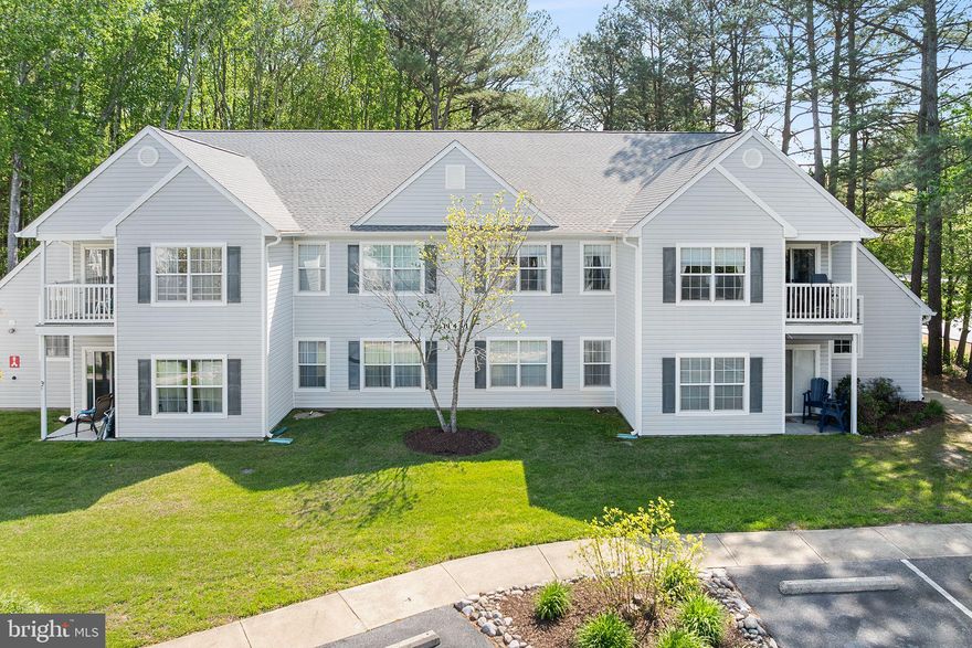 Fantastic Condo In the Meadows District of Ocean Pines.  Great fun to be had as a Vacation Home or Year Round Living.  Enjoy this delightful 2nd floor End Unit Condo with tons of Natural Light and Many Updates including newly installed Stainless Steel Dishwasher, all this and no one is above you.  Totally open floor plan with a large kitchen that includes a Pantry Closet,  a kitchen island, and dining area as well,  Overlooking the living room that leads out to an Inviting  Balcony to enjoy your morning coffee. 
Primary Bedroom with a large walk in closet, and primary Bath.  Spacious enough to easily house a family comfortably.  Truly a Comfortable, Cozy Condo that is in a Great Location, close to the South Gate, and walking distance to dining and shops, dog park, community garden, and many amenities.   Maintenance free exterior.  Condo fee includes insurance for the building, exterior maintenance, lawn care, trash removal, snow removal.  Amenities include indoor and outdoor swimming pools, terrific paddle, spec tennis, tennis and pickleball complex,  five pools, a beach club with its own parking, beach and restaurant, tiki bar and pool on the 48th - 50th street in OC.  Robert Trent Jones Gold Course, several playgrounds, and parks, and a spectacular restaurant overlooking the marina.  Also a Community Center, that has occasional Farmers Markets.  You are Going to Love It!!