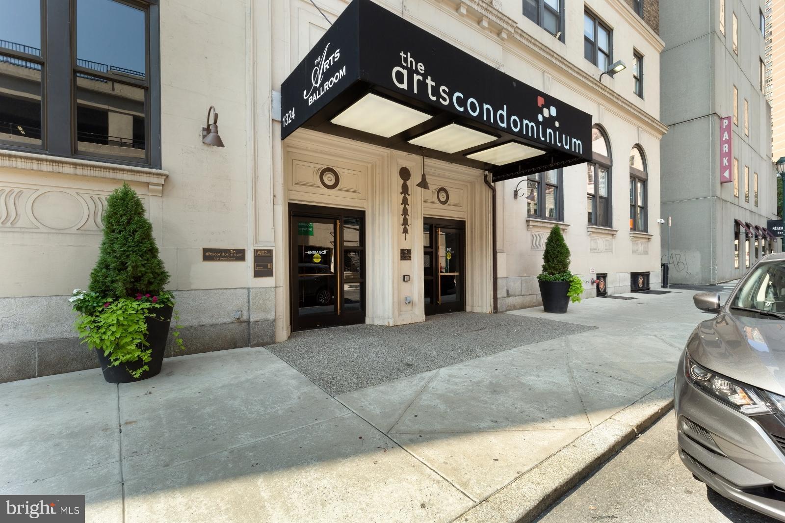 Unit #917 is a studio condo located in the beautiful and historic Arts Condominiums. An ideal center city location, the building is within walking distance to PATCO, the Broad Street Subway line at Walnut/Broad, and some of the city's best restaurants, cafes, entertainment, theaters and shopping. Whether you're looking for a home away from home or a way to plant roots in the city, this unit is the perfect place to call yours. Recently renovated, there are newer HARDWOOD FLOORS, a kitchenette, deep closet with tons of storage and a full bathroom with WALK IN SHOWER STALL. Additionally, the unit has central air conditioning + a ceiling fan and eastern views of the Kimmel Center. The Arts Condominium building features a 24/7 front desk attendant, fitness center, large laundry facilities and a business room with couches/flat screen TV etc. This unit is not to be missed - schedule a tour today!
