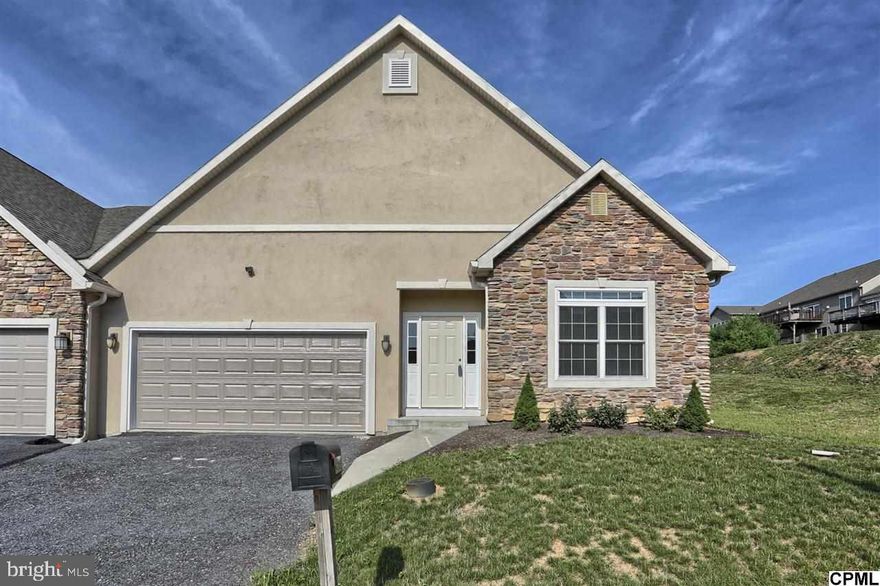 Luxury living at its finest. End unit condo with 2 car garage. Spacious open floor plan with vaulted ceiling in the kitchen/dining/living room area. Stainless steel appliances. Unfinished lower level with 9 ft ceilings. Close to shopping. Quick access to Interstate 81.