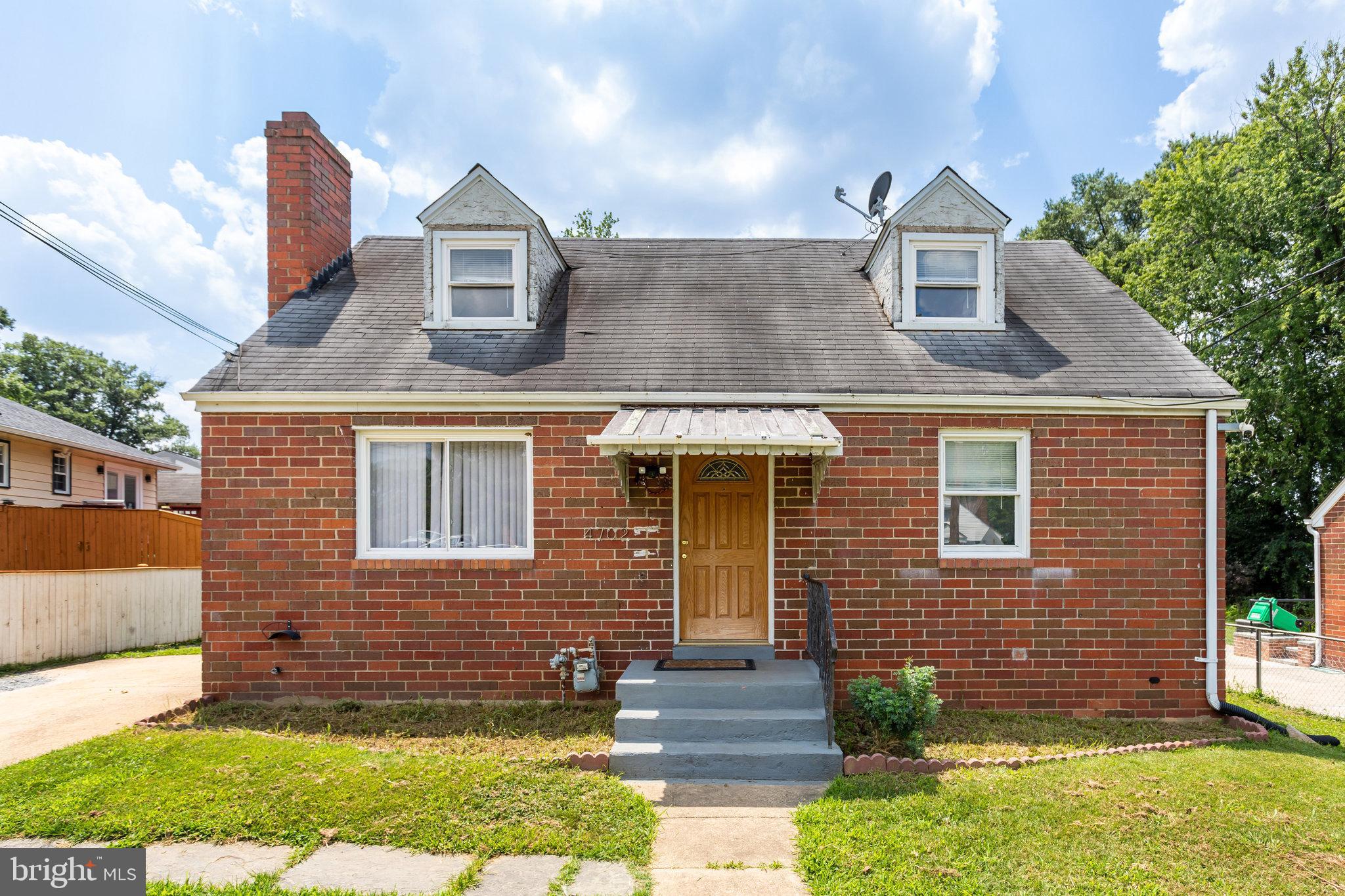 Location, Location, Location...near transit, Baltimore-Washington Parkway and Washington, D.C., this home offers quick access to the city, making it a smart and convenient choice for those who work in or around the District . Charming Cape Cod style home in Defense Heights neighborhood located just minutes from shopping, restaurants, parks, and DC. The home features 3 bedrooms and den, a fireplace, two full baths and a finished basement. Home is in need of TLC making it great for buyers seeking to unleash their creativity, get down to work and bring their vision to life. The spacious backyard is perfect for entertaining, gardening, or creating your own private retreat. The detached garage provides excellent storage options or workshop potential. Off street parking available on dedicated driveway. Sold strictly AS-IS.