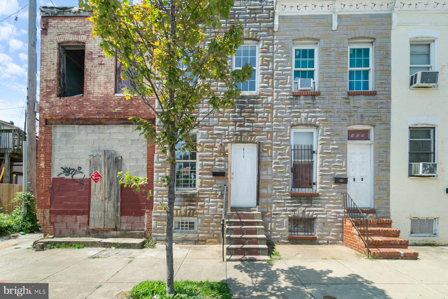 The perfect opportunity for the DIY homeowner or as an investment property. This classic style stone Townhome offers 3BR/1.5BA with an original exposed brick wall and tons of natural light. The main floor features a large living room with a faux fireplace and is separated by the open staircase with a view of the dining room and kitchen. The main floor features a half bath, and a spacious kitchen. On the second floor are original hardwood floors throughout. There are two sizable secondary bedrooms, a large primary bedroom, and a full bath. The lower level is unfinished offering storage, laundry, and tons of possibilities. From the kitchen step outside to a fenced yard in need of some TLC but with some sweat equity this can become an oasis for entertaining family and friends. Imagine all the opportunities this home offers to that DIY'er or investment buyer, and is located in close proximity to shopping, restaurants, and commuter routes.