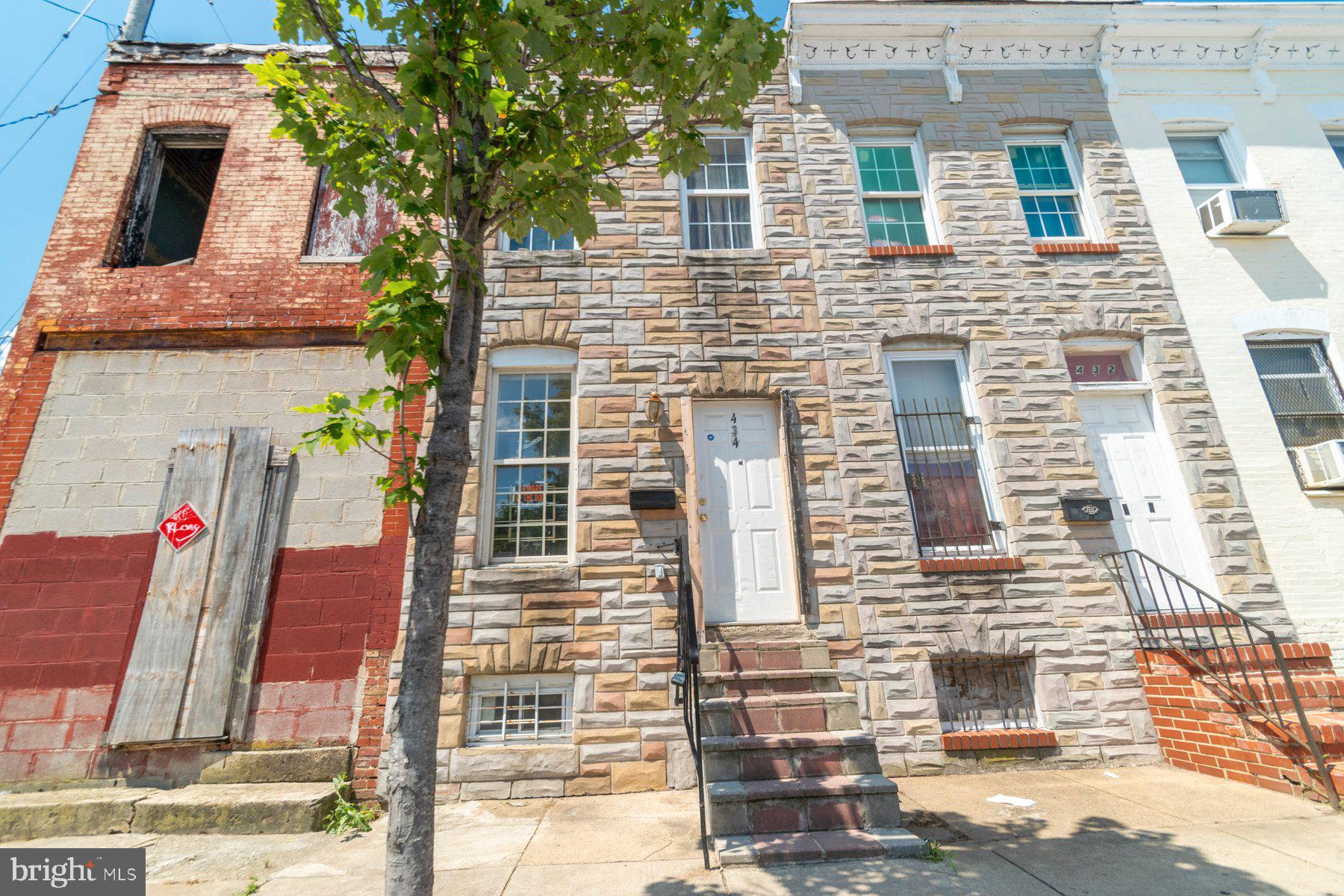 The perfect opportunity for the DIY homeowner or as an investment property. This classic style stone Townhome offers 3BR/1.5BA with an original exposed brick wall and tons of natural light. The main floor features a large living room with a faux fireplace and is separated by the open staircase with a view of the dining room and kitchen. The main floor features a half bath, and a spacious kitchen. On the second floor are original hardwood floors throughout. There are two sizable secondary bedrooms, a large primary bedroom, and a full bath. The lower level is unfinished offering storage, laundry, and tons of possibilities. From the kitchen step outside to a fenced yard in need of some TLC but with some sweat equity this can become an oasis for entertaining family and friends. Imagine all the opportunities this home offers to that DIY'er or investment buyer, and is located in close proximity to shopping, restaurants, and commuter routes.