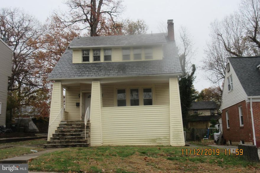 HUD Property Case Number#244-026795 FHA IE (Insured Escrow). Inspections for information purposes only. Seller will make no repairs and no repairs can be made before closing. IF ANY REPAIRS ARE MADE BEFORE CLOSING FURTHER ACTIONS WILL BE TAKEN BY THE SELLER. If any ground rent is to be verified by buyer/or buyer agent. Must be purchase with either Cash, Private loan, Rehab or 203K.  It needs cosmetic repairs and updating.  Property features 3BR/1 full bath/1 half bath, full basement, separate dining room, living room with fireplace and kitchen with back door that leads to spacious backyard. There is also a private driveway with space for two + cars. Bidder: All Bidders are welcome! Equal Housing Opportunity!