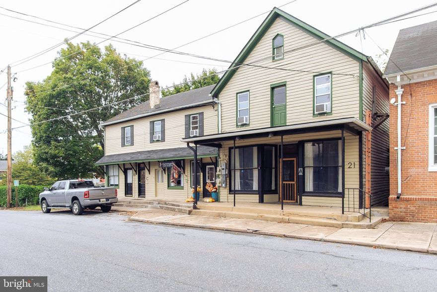 Charming circa 1900 Mixed - Use Residential/Commercial investment property in downtown Walkersville. Currently configured as three units, this property presents an opportunity for owner occupants or investors to acquire a commercial property at an attractive price point. Two of the three units are leased to professional businesses leaving an opportunity for an owner to occupy the remaining space, or lease for additional cash flow. Town of Walkersville B-1 (Neighborhood Business) zoning provides for a wide variety of uses such as: Residential, Office, Retail and Services, including Daycare, Medical, Music/Dance/Art/ Martial Arts studios and more