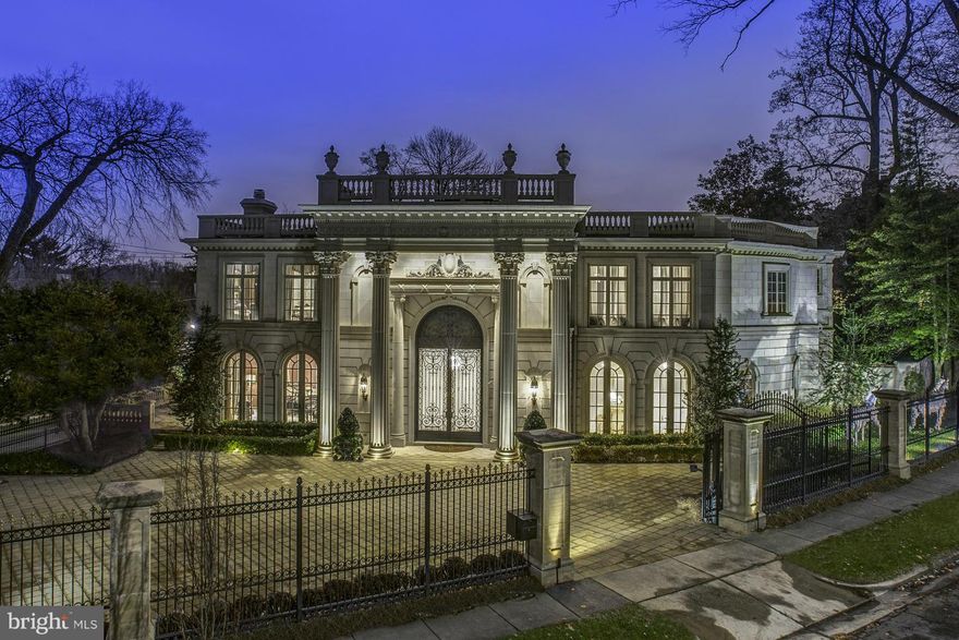 Magnificent 9 bedroom, 12 full bath, 3 half bath home with unparalleled attention to detail and exquisite custom finishes with top of the line materials. Large, gated lot with parking for 10+ cars & a 3 car garage. Exterior features beautiful landscaping, pool and terrace w/ pizza oven. Main level is ideal for entertaining with a chef's kitchen, grand living and dining rooms and stunning entry.