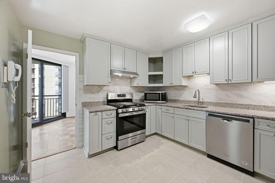 Welcome to this beautifully renovated southwestern facing two-bedroom condo with over 1300 square feet where thoughtful updates and easy living come together. The brand-new kitchen features modern appliances and clean, contemporary finishes, while the spacious, sun-filled living area opens seamlessly to a large balcony—perfect for morning coffee, relaxed entertaining or watching wonderful sunsets.  You’ll find great storage throughout with multiple closets, plus a separate laundry room complete with a new full-size stackable washer and dryer and utility sink. The unit also conveys with two tandem parking spaces and a separate storage area, offering the convenience that’s often hard to find.  The building is rich in amenities, including a 24/7 front desk, library, fitness center, expansive party room, and a beautifully maintained outdoor space with a pool.  Ideally located just moments from Friendship Heights, you’ll love the easy access to shopping, dining, and Metro. Even better, the free Friendship Heights shuttle stops right at the front door, connecting you to everything the neighborhood has to offer within just a few blocks.  All utilities are included in the condo fee, making for truly effortless living. A turnkey opportunity in a location that checks every box.  Cats welcome.