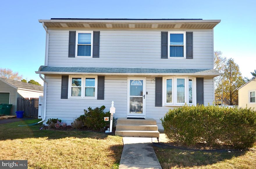 We would like to invite you to view 829 Harris Avenue. Enter into the extended front Cape Cod with new storm door. The living room with carpet, coat closet, two square side windows and new bow window that lights. The main floor bedroom is being used as an office with built in book shelves, closet and hard wood floor. The full bath adorns the first floor with surround, linen closet, newer sink and tile floor. The dining room has original refinished hard wood floors, new walls & ceiling, crown molding and beautiful chandelier. The kitchen is so bright with oak cabinets, Corian countertops, pantry, dishwasher. The laundry room is convenient right off the kitchen with built in storage, exit door to the yard and stairs to the basement with a side door access to yard. Finished basement has Berber carpet, french drain & sump pump, drop ceiling. Utility room has a work bench, new hot water tank (2024), new 100 amp electrical panel. Second level has two nice size bedrooms, hidden storage, closets, ceiling fans. There is a half bath in main bedroom on 2nd floor. The yard features a stamped concrete patio to hang out if you are not in your refreshing above ground pool. There is a two car attached garage in the yard with no access from the driveway.  Solar panels are on the roof, leased. Make your appointment today!!!