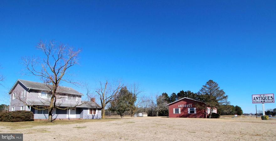 2 Parcels, 1.15 Acres including Residential Home and Commercial Building on prime Rt. 50 road frontage, with 2 entrances & large commercial signage! This is the perfect solution for needing to have your home and business locations together! One owner properties, being sold together only . Zoning is A-1, with 25600 being granted a special exception  for commercial use as an Antique store, and has continued commercial use status. Building is approximately 1950 sq ft open space inside with small storage/utility room in rear.  2300 +/- sq foot home was quality contracted with E.S. Adkins in 1977 and features 4 Bedrooms, 2.5 Bathrooms, a large kitchen, large den with fireplace, formal living room, and dining room. Upstairs has a master bedroom & master bathroom, 3 additional bedrooms and full bathroom. Rear covered porch. Oil Heat & Central Air. (2012) Properties are private and overlook open fields in the rear. Beautiful country setting with Prime Highway frontage. Inspections are available on home, building and septic. Sink & toilet in commercial building are not connected to plumbing. Property sold AS-IS to settle the Upham family estate. One owner property, owned and operated by the original owners since they were built. Properties will be sold together and not separated. See Commercial listing MLS # MDWC111786 for commercial parcel 25600 Ocean Gateway, sold together with 25588 Ocean Gateway.
