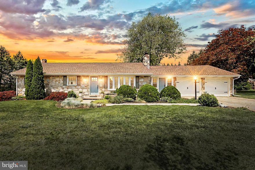 Welcome to your own piece of paradise.   This beautifully updated rancher sits on almost an acre.   You enter in through the breezeway/mudroom which flows into the laundry room.   The kitchen boasts of an island, storage, and a dining area.   Next you walk into the living room with a beautiful fireplace and large bay window.  The first floor has hardwood floors and laminate throughout.   The first floor has 3 bedrooms and 1.5 baths.   In the basement you will find another living area with a pellet stove and a large recreation room with a bar.  There is also a 4th bedroom, office and full bathroom in the walkout basement.   The seller has meticulously cared and updated the property including newer windows and roof.  Do not miss your opportunity to check out this home!