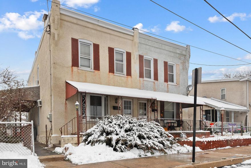 Great opportunity in Marcus Hook to own a large Twin on a double lot!  This house would be great for an investor or owner occupant looking for a little sweat equity!  Renovated homes in this neighborhood sell for about 250K.  Through the front door is a large and open living room, dining and kitchen, a sweet time capsule from the late 80's busting at the seems with potential! Beyond the kitchen is a cheerful mudroom and half bath. Upstairs there are 3 large bedrooms and a 1 full bath.  Downstairs you will find a super retro bar, lots of storage and the laundry room. Yes this little beauty needs some work but if you are looking for a value add property with a great outdoor space and privacy, look no further! There is an accessible alley behind the property so there is an option to build a garage behind the house and have private parking.  Please feel free to call me for details or to schedule a showing!