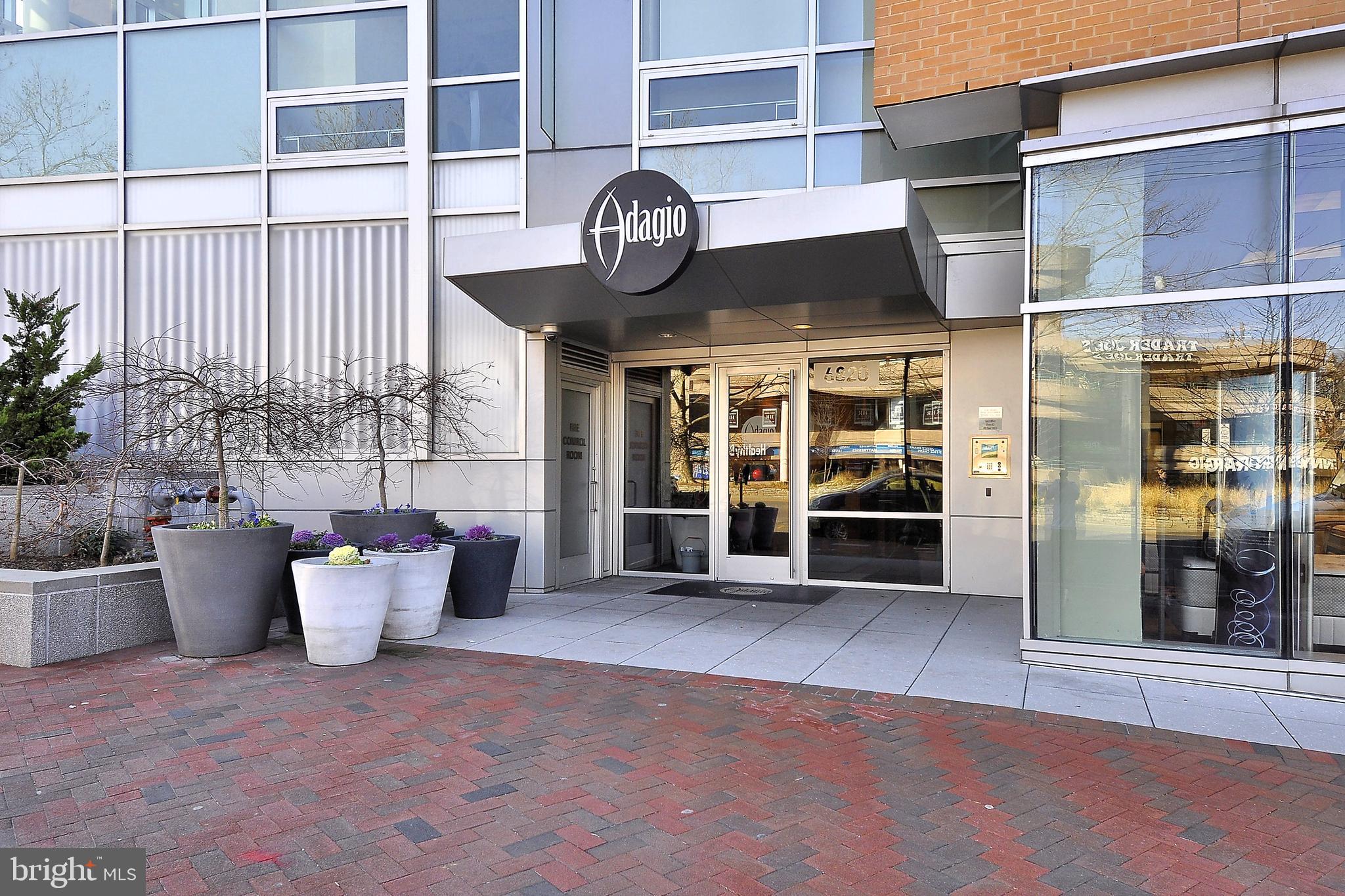 Welcome to the premier boutique condominium building in Bethesda Maryland. The Adagio is conveniently located at the corner of Bradley Boulevard and Wisconsin Avenue and is walkable to two metro stops and all that Bethesda and Friendship Heights have to offer! This sleek unit is 2 bed + large den, 2.5 bath and easily convertible to a full 3 bedroom condo with plenty of space throughout. Full floor to ceiling windows and oversized outdoor space allow you to walkout either of two doors to your spacious balcony.
Remote controlled shades, granite counter tops and hardwood floors throughout. Full time concierge staff in building and this unit includes two assigned parking spaces and a storage unit. Walk right across the street to Trader Joes, shopping, restaurants, right at your doorstep! Additional pictures to come early next week!