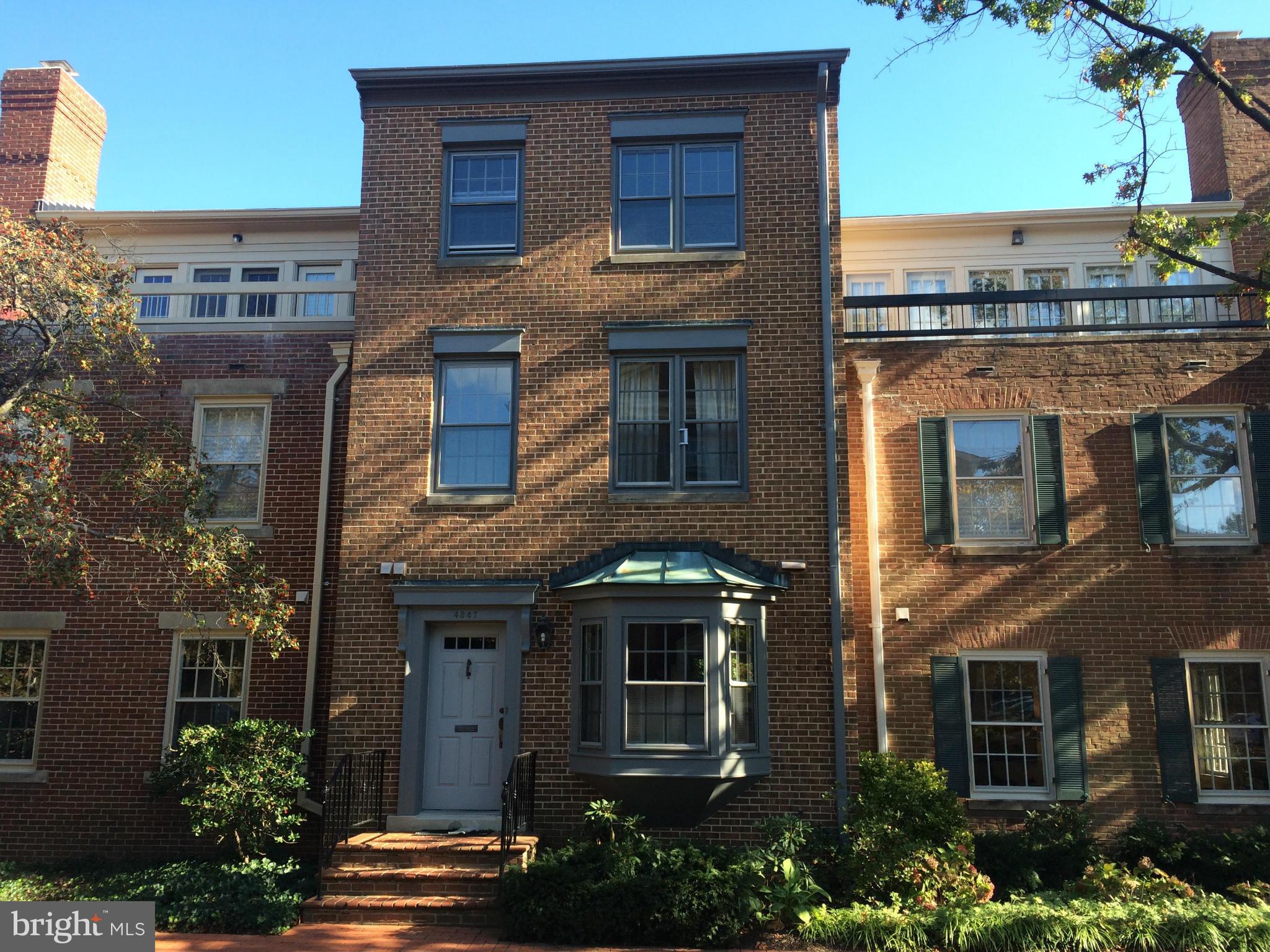 Enjoy living in the peaceful community of Westover Place in this renovated townhouse. The main level provides a recently renovated table-space kitchen, living room with fireplace and garden access, dining room, and powder room. The second level offers a Master suite with separate sitting room, dressing area, and full bath.. Top floor has two bedrooms and a bath. Finished lower level.