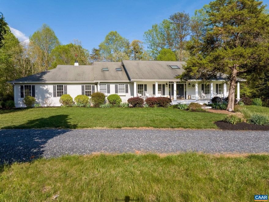 Set on nearly 10 acres in the historic Broken Island community, this beautifully updated home offers the perfect blend of timeless charm, modern comfort & outdoor lifestyle. Thoughtfully improved since 2017, this 4-bedroom, 3 full & 2 half bath home features a renovated kitchen with granite countertops, updated cabinetry, stainless appliances & custom lighting, along with extensively remodeled bathrooms, updated systems & fresh interior paint throughout. The home?s inviting front porch sets the tone for watching sunsets, while inside, soaring ceilings & a stunning stone fireplace create a warm & welcoming living space. Hardwood floors, abundant natural light & a flexible layout make this home ideal for everyday living & entertaining. Step outside to enjoy peaceful views of open & wooded acreage & enhanced outdoor spaces. Horses are permitted on this property, offering additional versatility for those seeking a lifestyle property. Broken Island is rich in history & natural beauty, with the Rivanna River winding around the community. Residents share access to a 60-acre Common Area with river frontage, walking trails & preserved historic canal locks.  All of this, just a short drive to Charlottesville & the Monticello Wine Trail.,Granite Counter,Wood Cabinets,Fireplace in Den,Fireplace in Dining Room,Fireplace in Great Room