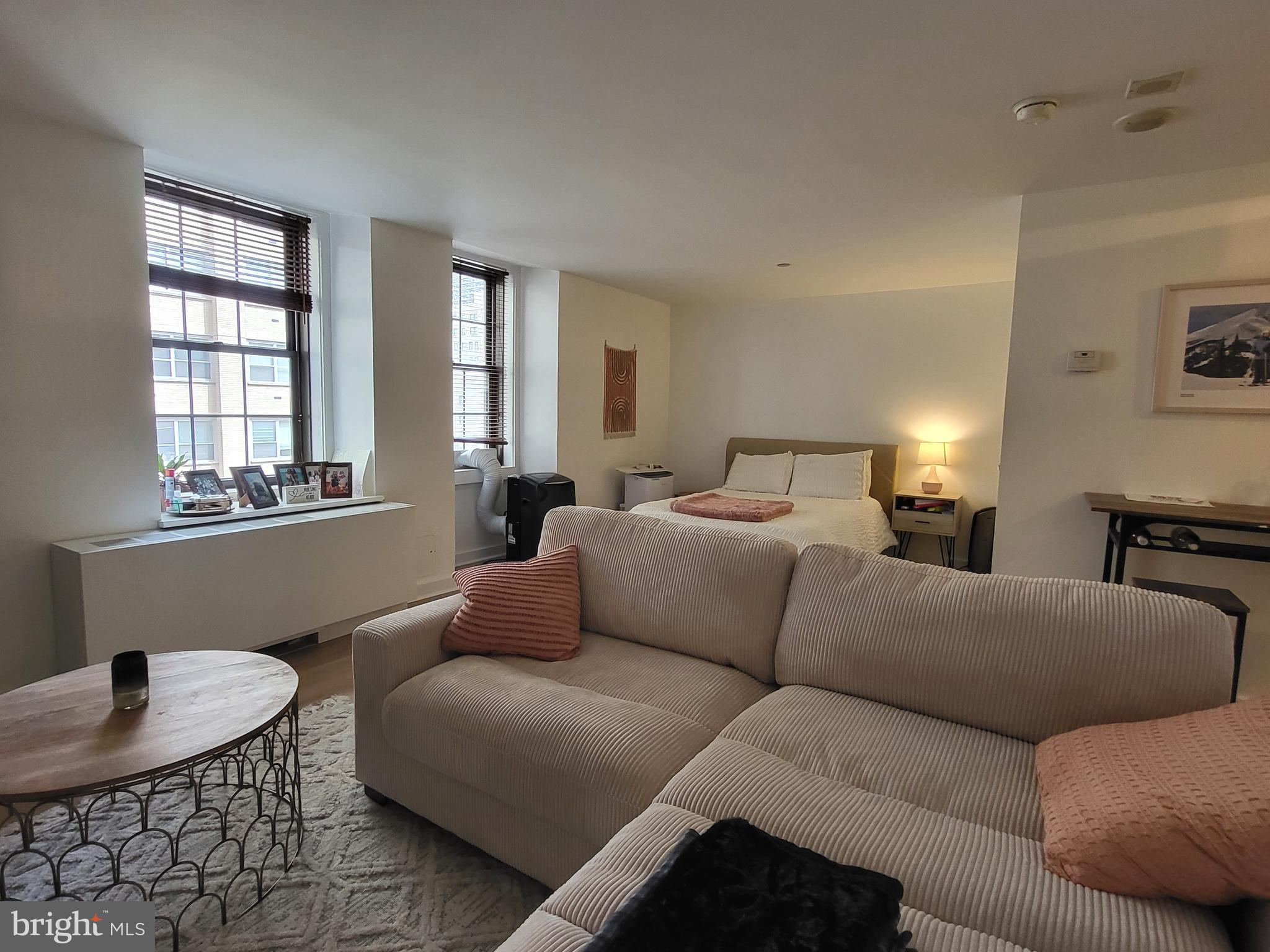 Light-filled studio with Center City views at Parc Rittenhouse right on Rittenhouse Square! This perfectly sized home features an efficient layout, beautiful natural light, and new vinyl floors throughout. Enter past the separate kitchen and conveniently located bathroom into the bright and open great room with a large wall closet, oversized windows, and space for multiple furniture layouts. The separate kitchen offers sleek white cabinetry, granite countertops, stainless steel appliances, washer/dryer, tile floor and closet space. The marble-appointed bathroom features a large white vanity, tub shower with white tiling, and tile floor. Residents of Parc Rittenhouse enjoy world class amenities and services including a 24 hour doorman; an amenities suite that includes a brand new state-of-the-art fitness center and resident lounge with pantry; media room; outdoor rooftop pool club with a large pool deck, full size pool, kids pool and hot tub; garage parking below the building for an additional fee; and two amazing restaurants on the ground floor, Stephen Starr’s Parc and Via Locusta