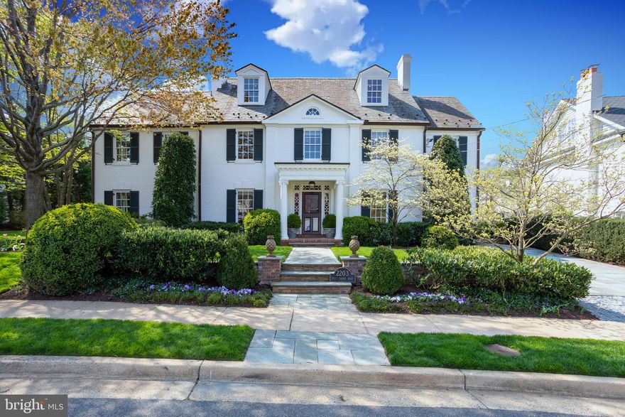 Only the extraordinary in this spectacular Belle Haven estate.  No detail was missed during the renovation of this timeless and palatial residence.  Masterfully designed, the stone lined path welcomes you to the storybook portico with distinctive millwork.  Once inside, natural light from the upper-floors spills down the two-story spiraling staircase and invites you to explore the home’s more than 6,000 square feet of open and bright living space.  The main entry foyer sets the tone for this impeccably maintained estate leaving an everlasting impression for the most discerning of guests.  The formal living and dining rooms are connected by a charming double-sided wood-burning fireplace with a historic 17th century carved Scottish mantle on one side.  The luxurious chef’s kitchen boasts Bosch, Viking and Sub-Zero appliances and a gracious built-in nook — seamlessly adjoined to the family room by stunning herringbone pine floors.  All six bedrooms in this refined, yet warm residence are located on the upper levels.  The owner’s suite of rooms features an entry foyer, sleeping quarters with gas fireplace, separate dressing room with dresser island and mirrored cabinets, and sitting room or office with access to a beautiful outdoor covered porch.  The owner’s bath transports you to a calming spa-like oasis with soaking tub and custom built sink and cabinetry.  The upper level laundry room includes two washers, two dryers and a convenient island for sorting and folding.  Situated on a meticulously landscaped double lot with fully automatic irrigation, this home's idyllic exterior and commanding curbside appeal is only matched by the abundance of sophisticated details found within.  Moments from historic Old Town Alexandria, a hop over to the Mt. Vernon Trail, six miles to Reagan National Airport and eleven miles to Washington, D.C. this exclusive offering is rare and one not to be missed.