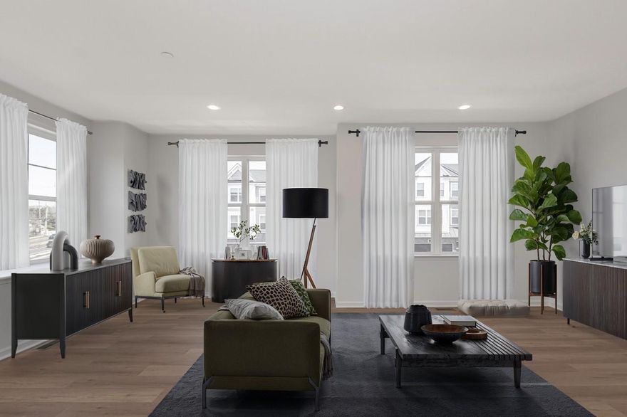 IMMEDIATE DELIVERY!
Do not miss out on these stunning designer finishes!

This Hamilton floorplan offers 3 bedrooms, 2 full baths, and 2 half baths.
Enter your 1st floor and be greeted by a cozy foyer, private flex room with a finished powder room, and slider to the exterior rear!
Head upstairs to your 2nd floor open concept flow of the gourmet kitchen, great room and dining room, which is perfect for any entertainment! Enjoy drinking your coffee on the included exterior deck right off the kitchen and dining room.
The third floor offers 3 bedrooms including an owner's suite with an elegant full bath and walk-in closet. 2 additional bedrooms, hall bath, and laundry room.

This home features oak treads with painted white risers, foyer with private flex room and finished powder room, privacy fence attached to the rear deck, tray ceiling in owner's suite, upgraded electrical and low voltage throughout!

Images provided are of exact home and some are virtually staged!