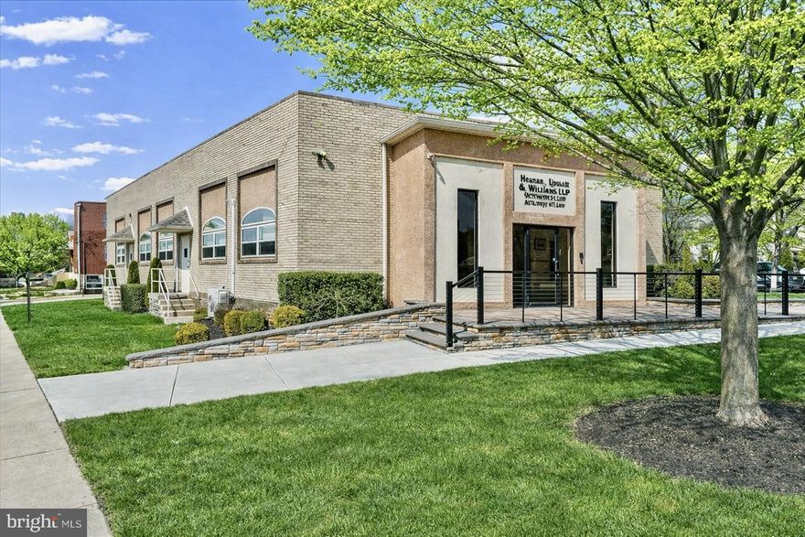 Very Impressive Class A, ±6,025 SF Commercial Building  located in the heart of Havertown. Prominent location with outstanding visibility and accessibility.   
Excellent, highly functional layout all on one floor.   Modern high-end finishes and substantial improvements throughout. Features include an inviting, very attractive professional entry foyer/reception area, and waiting room.  Multiple private offices, open bullpen with built-in workstations, three restrooms, and a full kitchen/breakroom, multiple conference rooms.   Premium materials include marble tile flooring, walls, hardwood flooring, French doors, lighting, millwork and many other well thought out architectural details.  
Two private driveways in addition to plenty of street parking surrounding the property perimeter.  Current fit-out and improvements were made for a very successful law firm.  Many permitted uses; professional office, medical uses, corporate headquarters or other acceptable uses. The building also has an approximate 925 SF warehouse/storage/file room with a tailgate loading dock that can be reopened.   Convenient access to U.S. Route 1, PA Rt 3, I- 476, and Philadelphia International Airport.