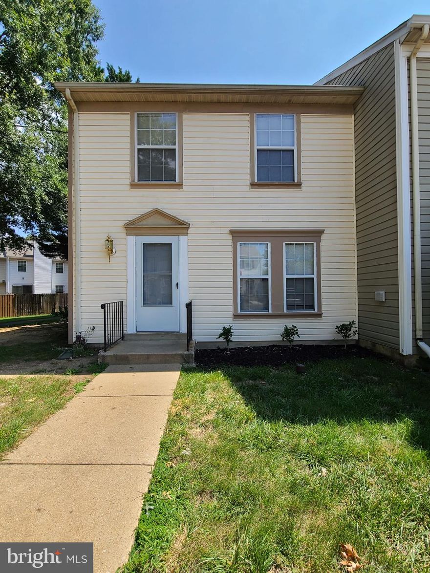 Back in Market!! Buyer's financing fell thru.  Price adjusted. This end unit townhome features 2 levels with 1.5 bathrooms. There are lots of upgrades, plus the HVAC, Roof and Kitchen that are all less than a year old.  The gated back yard provides a private space to entertain or relax. The community boasts of a clubhouse, tot lots playground, side walks & much more. The entire home has been refreshed with new painting and carpeting, creating a clean and inviting atmosphere. Cozy up by the fireplace in the living area; perfect for relaxing evenings with loved ones. The property is close to the beltway, metrobus and rail, shopping, AAFB, Washington DC .There is a reserved Parking (#182) and ample visitor parking options. Seller prefers settlement with Lakeside Title Company.