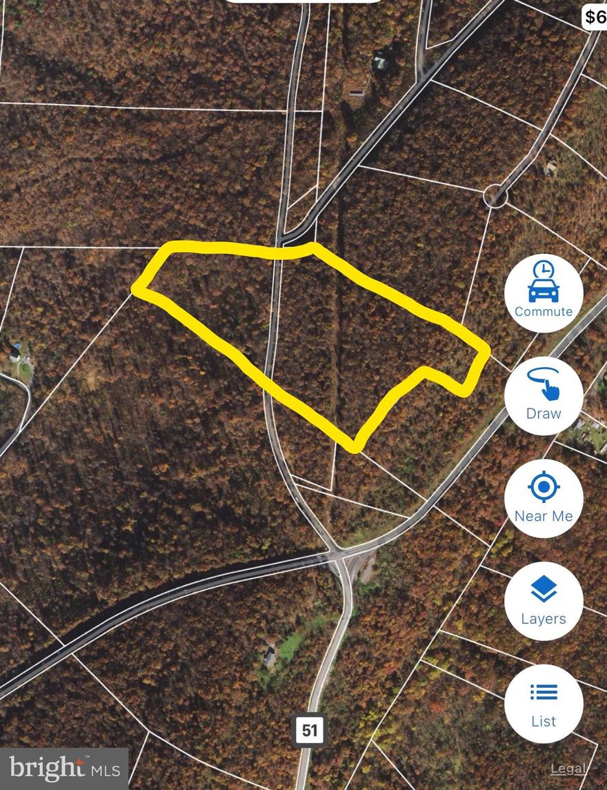 19 acres of unrestricted land and only 5 miles from I-81. Hard top road frontage. Plenty of building areas.