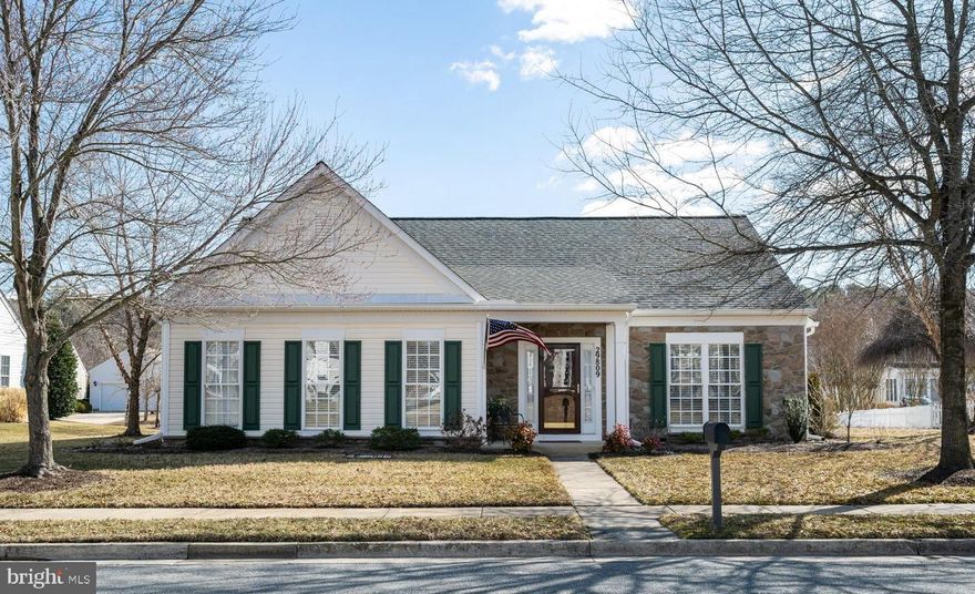 Chesapeake By Del Webb.  Immaculate one-story Claiborne model.  Great room with cathedral ceiling and gas fireplace, large eat-in kitchen with center island, granite countertops, tile flooring, dining room or office, sunroom, primary suite with bump out and walk-in closet, guest bedroom and bath.  2 car attached garage with rear entry, patio and yard irrigation. Laminate wood flooring in main living areas. Interior painting in the past 2 years.  Roof has been replaced. 55+ age-restricted section.  Community offers a clubhouse with game room, gathering room for special events, 2 exercise rooms, outdoor pool, 2 tennis/pickleball courts, Bocce ball, putting green, exercise paths, picnic/gazebo areas. There are always many activities in this active adult community. Close to downtown Easton with fine dining, art galleries, stores and activities. Minutes from St. Michaels and Oxford and easy access to Western Shore and MD/DE beaches.