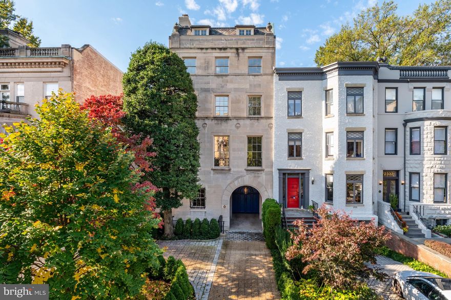 2328 Massachusetts Ave NW is an impeccable masterpiece that has been meticulously renovated, restored, and expanded to what it is today – one of Embassy Row's most sensational private residences. Stepping inside the Limestone walls of this home transports you out of Washington and into the grand dame style townhomes of the 7th Arrondissement of Paris, the Upper East Side of Manhattan, and the Back Bay of Boston. This is truly an exceptional property backing to Rock Creek Park that boasts private gate access to the park as well as panoramic cityscape and parkland views. Offering 6 Bedrooms and 5.5 Baths throughout the 6 finished levels, this property spans approximately 6,150 total square feet. The extra wide 25' facade provides grand scale and gracious proportions with high ceilings on each level. The entire property was completely renovated over the course of 2 years (between 2014 and 2016) by the current owners, who enlisted Ankie Barnes of Barnes Vanze Architects and Horizon Builders. Every finish, system, and amenity is reinforced with luxury and exceptional quality. The Principal Rooms are mainly on the First and Second Levels, featuring beautifully designed spaces perfect for entertaining. The Third Level is dedicated to the Primary Suite to include 2 walk-in closets, a spa-like 5-piece Bath, and an adjacent handsome Office/Library. There are 3 Bedroom Suites on the Fourth Level. A well-equipped In-Law Suite is on the Lower Level and includes a separate entrance and Kitchenette. The Top Level has a Terrace Lounge that walks out to a Rooftop Terrace with the most spectacular and sunny southwestern views of Washington and Arlington. All levels (less the rooftop) are accessed by an elevator. Prominently situated adjacent to some of the District's most visited areas, Kalorama is arguably one of the most sought-after neighborhoods in DC. With Dupont Circle to the south, Georgetown to the west, Woodley Park to the north, Adams Morgan to the east, a variety of noteworthy and popular restaurants, shops, and cultural experiences are just moments away. Outdoor enthusiasts will be thrilled to be surrounded by a number of parks, biking/ hiking trails, and green space. Mitchell Park, the Rock Creek Park Trails, Kalorama Park, Walter Pierce Park, Meridian Hill Park, and the Smithsonian National Zoo are within close proximity.