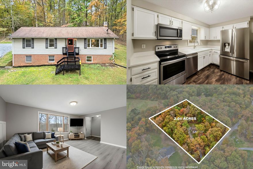 Welcome home! This well maintained home sits on more than 2 peaceful acres surrounded by mature trees, offering total privacy and beautiful views from every angle. Enjoy easy two-level living with 5 spacious bedrooms and a functional layout perfect for today’s lifestyle. The main level features bright living spaces and seamless flow to a large concrete patio ideal for outdoor dining, entertaining, or simply relaxing in nature.

The walk-out finished basement expands your living options with 2 additional bedrooms, a half bath, and a large rec room. Whether you’re hosting family gatherings, enjoying a quiet weekend, or taking in the serene setting, this home delivers the best of comfort living all just a short drive to town.