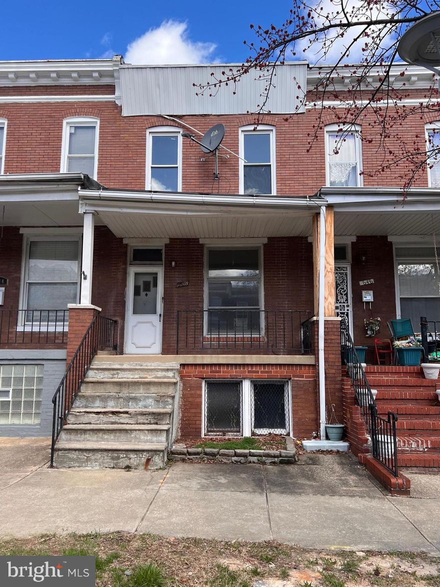 Solid bones in a Baltimore City neighborhood with real upside. This spacious 3-bedroom, 1-bathroom row home features an unfinished basement, ample room for additional living space, and the opportunity to build equity. Central air and heat. Opportunity knocks; schedule your showing today! A bonus is the neighborhood park right off your backyard, perfect for barbecues and birthday parties, with covered seating and a playground.