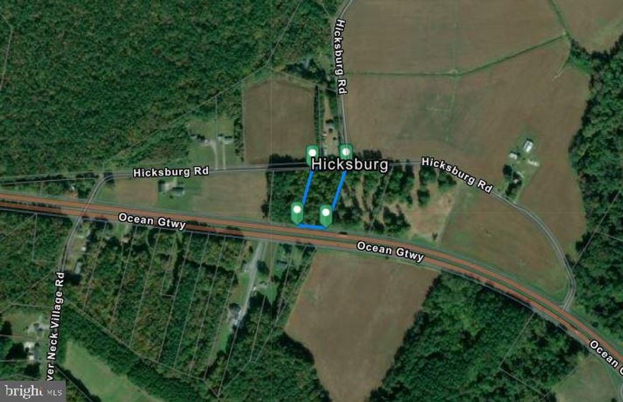 This bargain, wooded lot is just over two -acres, fronts Ocean Gateway (rt. 50) and conveniently backs to Hicksburg Road. Hicksburg Road loops to Ocean Gateway.  There are access locations to property from both Hicksburg and Ocean Gateway. Ocean Gateway is a high traffic corridor offering excellent exposure for a business.  The property is zoned General Commercial B2.  A previous Perc test passed but has expired.