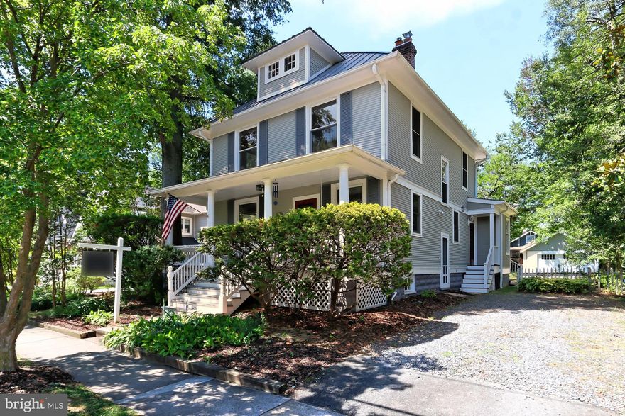 This is a rare find - an Iconic American Four Square model home!   All on an oversized premium lot.  This home features vintage charm with original pine floors, doors and hardware as well as nostalgic front porch with swing.  An open flow on the main level with high ceilings, large foyer, living and dining rooms fit for a "grand gathering".  Dining room opens to expanded kitchen and the adjacent den could be family room, bedroom with separate entrance or even breakfast room.  Serene screened in porch and deck overlook the tree-lined back yard with mature trees including rare American Elm. You get the best of both worlds - beautiful Ashton Heights with its classic neighborhood feel and then just a couple blocks away you are in the heart of the Clarendon corridor.  This historic family home is walkable to 2 metro stops and just minutes to I-66, the Pentagon, DC and the Clarendon Market Commons shopping area.  Upper level full bath includes vintage clawfoot bath tub.  The third level boasts a skylit stairway and large dormer windows that make you feel like you are in a tree house!  This versatile space could be a neat master bedroom, playroom, studio or office!  Don't miss the newly remodeled garage with new roof, door and flooring.   Come by and see this classic home before it's gone.