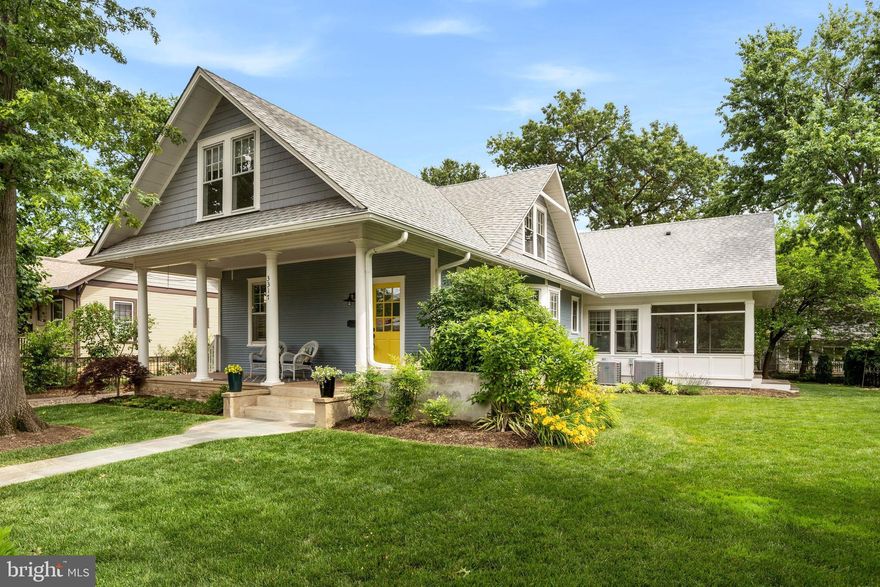 ***Move right into this 1925 Maywood bungalow with a three story addition designed by Heidi FitzHarris and completed in 2013.***Walk to Maywood Park, bikepath, shops, restaurants, and "two lights to DC" convenience.**Taylor, Dorothy Hamm, Washington-Liberty schools.*** Enter through the original front porch to a light filled foyer, living room, and dining room.  High ceilings, warm wood floors, and the walk in bay window in the dining room are among the home's vintage details.  French doors open to a private den for use as an office, playroom, or distance learning area.***These three rooms flow into the new family room, featuring a gas fireplace, built-in cabinets, and atrium doors the screened porch and a second set of doors to the patio.***The kitchen offers a wide island with gas cooktop and prep sink, JennAir refrigerator, wall oven, microwave and Bosch dishwasher.  Ample cabinets and generous countertops are supplemented by a separate pantry.  A built in banquette is great for casual dining along with space for stools at the kitchen island***From the driveway, enter the home throurgh the mudroom with bench, cubbies, hooks, and a coat closet.  So convenient to bring children, groceries, and packages directly into the kitchen. The power room is tucked off the mudroom and appeals with beadboard wainscoting and wallpaper. ***Upstairs, the master bedroom offers multiple windows overlooking greenery, two walk in closets with organizers, and an en suite bathroom.  A marble topped vanity with two sinks, oversized shower, and clawfoot soaking tub enhance the spa like quality of the room. ***The second bedroom has dormered ceilings and a large walk in closet with organizers.  In the third bedroom,there is a double door closet and space for a desk or reading space.***The fourth bedroom has built in book shelves, dormered ceiling, and double closet***A second clawfoot bathtub is in the hall bathroom along with an L shaped vanity with good counterspace and cabinet storage, and a glass enclosed shower.***In the hall there is a linen closet and a nook with built ins for a computer area, office, or schoolwork.***The lower level offers a large rec room with a window and a door with stair to the back yard. *** A separate area with cork style flooring may be used as a gym, playroom, or second office. *** The fifth bedroom has a walk in closet and adjoins the bathroom. Cabinets, utility sink and folding counter are in the large laundry room, and excellent storage is in the adjoining utility room. *** Desirable details:  distinctive architectural details throughout the home; warm wood floors on the main and upper levels***nearly quarter acre level, fence lot with mature trees and landscaping***original two car garage of Cherrydale brick is used to store bikes, sports and gardening equipment*** patio with built in grill and screened in porch opening to side yard are perfect for entertaining and daily living***2 zone heating and cooling and other energy efficient features that qualified the renovated home for the Arlington Green Home Choice Program at the Silver Level.***This Maywood home offers the classic blend of character and grace with new amenities and style.***
