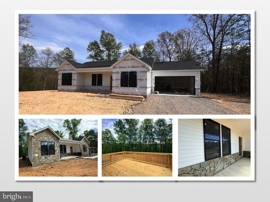 This newly built home offers a rare blend of modern comfort in a peaceful setting—an ideal retreat from the pace of everyday life.  Located on 5.11 wooded acres, this single-level home features approximately 1,600 finished square feet of living space and is thoughtfully designed with a layout that features 2 x 6 exterior walls, 3 bedrooms, 2 full baths, and a separate laundry room for added convenience. Rich 4" solid hardwood flooring flows throughout the main living areas, including the bedrooms, adding warmth and timeless appeal. Ceramic tile adorns the bathrooms and laundry room for easy maintenance.  The kitchen is equipped with sleek stainless steel appliances, and the living room offers a vaulted ceiling to create a contemporary space ready for everyday living and entertaining. Just beyond the kitchen and dining area is the rear deck where the sights and sounds of nature take center stage—perfect for morning coffee, evening unwinding, or simply taking in the quiet beauty of the surrounding woods. A full, unfinished walkout basement with a full bath rough-in provides excellent potential for future expansion—whether you envision additional living space, a recreation area, or a private workspace. The insulated two-car garage offers enhanced protection against the harsh winter cold, thereby enhancing both convenience and functionality. Ideally located, this property offers the feeling of being “away from it all,” while still maintaining accessibility—approximately 30 minutes to Winchester, VA, Martinsburg, and Cacapon Resort State Park. Surrounded by natural beauty and set in a serene environment, this home delivers the balance of privacy, space, and modern living that you're searching for.  So, if you’ve been dreaming of a place where you can relax, recharge, and enjoy the outdoors—this is it.