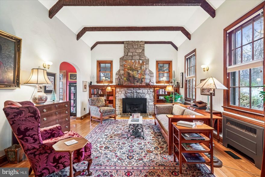 * This 1930’s Tudor Revival, on a quiet dead end street, exudes the charm, grace and character of that era, yet boasts the modern amenities of today.  With over 3000 sf, this 5-level home features a living room with an 11’ ceiling, exposed beams and a stone fireplace with Mendota gas insert.  It has 4 graciously proportioned bedrooms and 3 full baths.  The kitchen has been remodeled with custom cabinetry and high-end appliances, including an induction cooktop.  The house also offers a family room with a second, wood-burning fireplace, a multi-purpose room (exercise, workshop, crafting...), screened porch, abundant storage, an attached garage and back patio.  The large back yard was professionally landscaped and front and rear yards changed from grass to woodland gardens.

* The home is convenient to downtown Silver Spring’s restaurants, shops and theaters, as well as the Metro.  It also has easy access to the Beltway and multiple routes into DC.  The future Purple Line is nearby, going west to Bethesda and east to UMD and farther.  Walking trails along Sligo Creek Park, tennis courts, and playgrounds are close by.  The Ellsworth Urban Dog Park is a mile away.