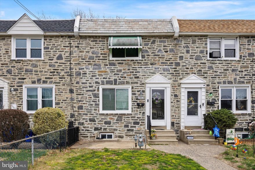 Welcome to 3951 Stratford Road, a charming stone townhome on a peaceful one-way block in Drexel Hill. Perched on a hill, it offers scenic surroundings with Darby Creek and Kent Playground nearby.
A charming front patio and lawn set the stage for great curb appeal, waiting for a new homeowner's special touch to enhance its beauty. Inside, the bright living room features updated luxury vinyl flooring, flowing into a spacious dining room. The upgraded kitchen has a new floor, tiled backsplash, ample cabinets, stainless steel appliances, and granite countertops. A pass-through window adds openness, and the rear door leads to a covered stone patio and fenced backyard—ideal for relaxing and entertaining.
This home features all-new windows and updates throughout, ensuring modern comfort. The finished basement provides extra living space and a full bath, plus a utility area with laundry. Upstairs, the primary bedroom is spacious and is accompanied by two additional bedrooms and a renovated full bath with new wall tile and a skylight.
Sold as-is, this well-loved home offers great potential for personal touches. Don’t miss out—schedule your private tour today!