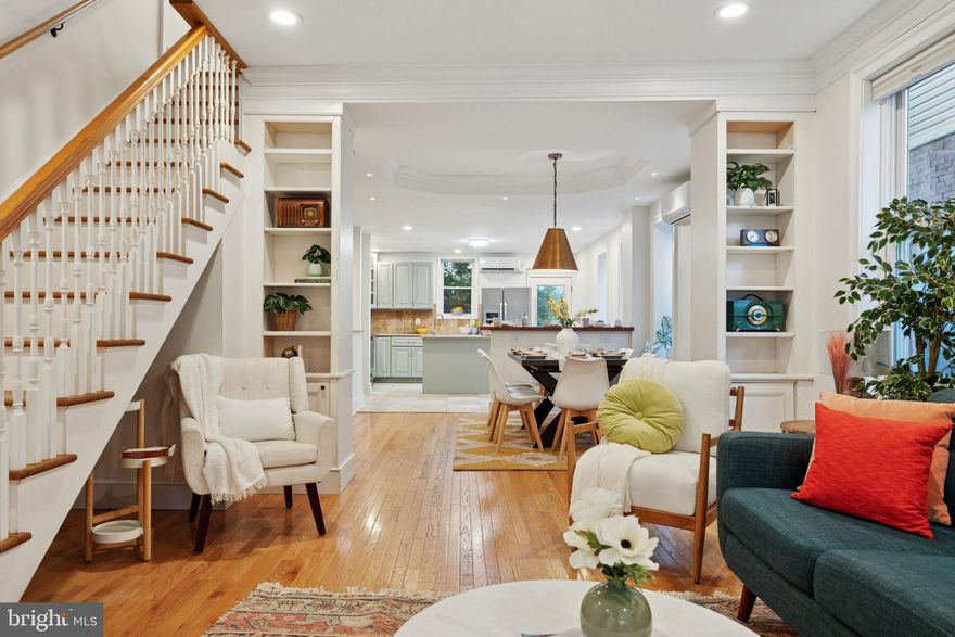 Welcome to 324 W Winona St. Located on a tree lined, cobblestone, low traffic street, you'll find this special home. Want curb appeal? There's no shortage here, with the victorian architectural details on the facade, lovingly preserved. Ornate brickwork and Wissahickon Schist, a Northwest Philly staple. Through the custom wood doors with a lower window for your pets, you're greeted with a proper mudroom before your living space. The main floor is an open floor plan, with built in's, a proper dining room and a half bath. The dining room and kitchen is outfitted with custom greenhouse windows for the plant lovers and an induction stove for the home chefs. The rear patio is fully fenced and offers Bilco doors for an alternative basement entrance. The basement is spacious and ready for your personal touch. The home features basement laundry AND upper level laundry along your bedrooms. The second floor bath features a tub and a walk in shower, a Toto Washlet bidet system, and a custom medicine cabinet with lighting. This floor has 2 bedrooms and a room currently being used as a walk in closet but could be another bedroom or office.  The front bedroom offers exposed brick, large bay windows with gorgeous marble and a beautiful view of Winona streets mature trees and architecture. On the third floor, it completely opens up with soaring ceilings, custom windows and lighting. This is a totally flexible space that can be a owners primary suite, a secondary living room, an artists studio, etc! The space is complete with a full bathroom with a walk in shower. This home is the total package. Character, modern amenities, a short walk to Jefferson University, Penn Charter, Germantown Friends, Weavers Way Co-Op grocery store, Septa regional rail lines to downtown, the list goes on! Enjoy neighborhood favorites like Blue Bell Hill Park, Historic Rittenhousetown, Uncle Bobbys and Ultimo Coffee. 324 W Winona Street is ready to welcome you home! Make your appointment today.